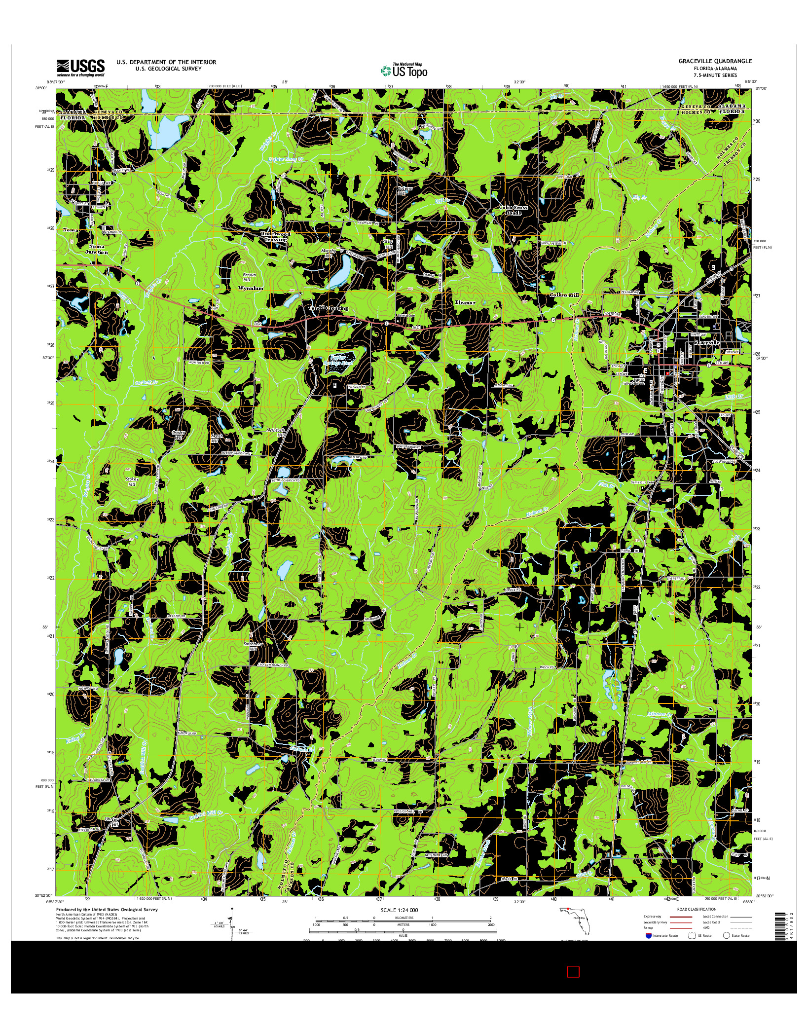 USGS US TOPO 7.5-MINUTE MAP FOR GRACEVILLE, FL-AL 2015