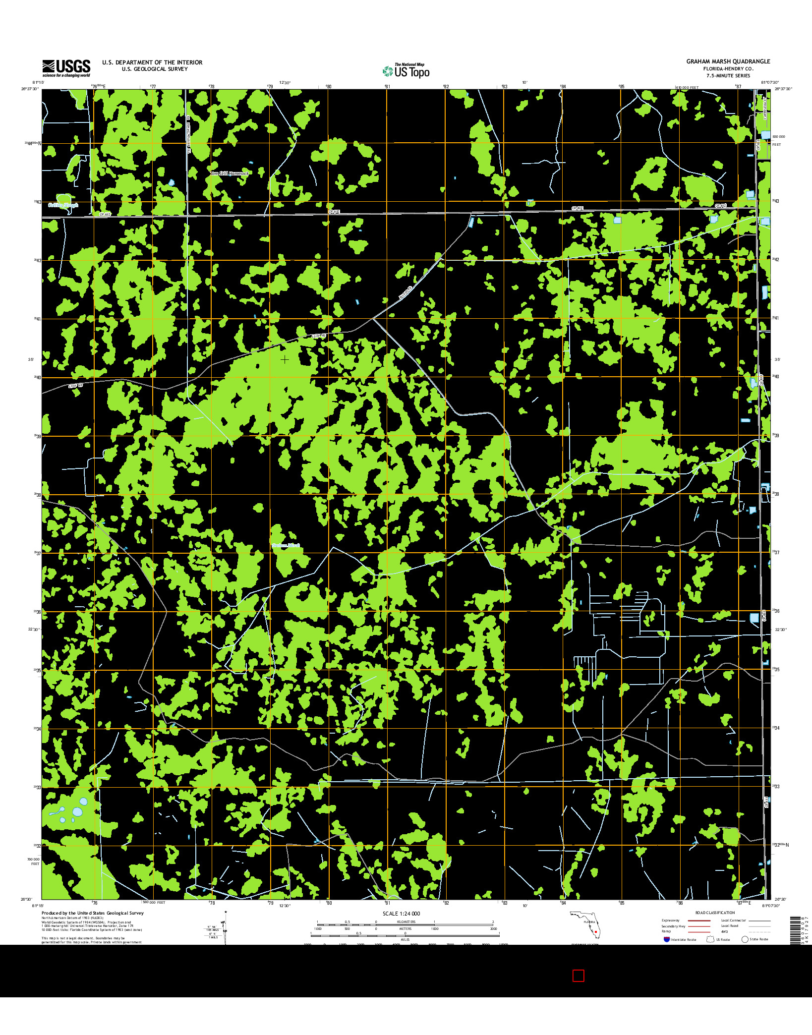 USGS US TOPO 7.5-MINUTE MAP FOR GRAHAM MARSH, FL 2015