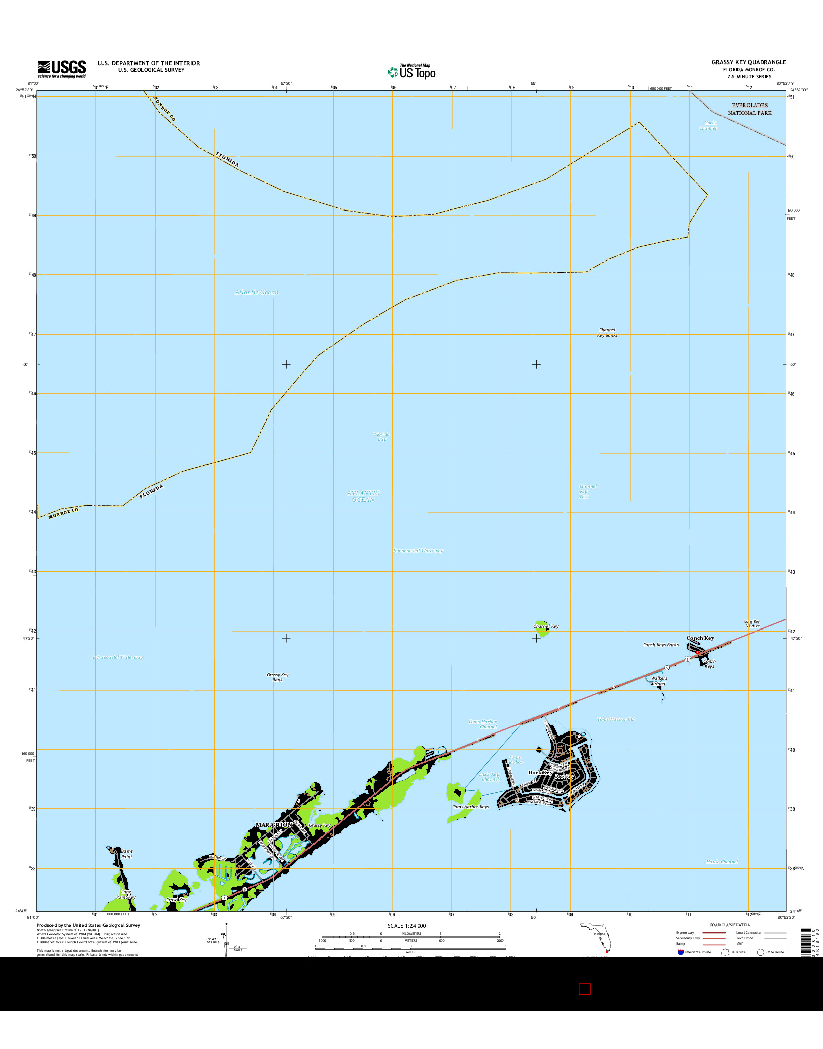 USGS US TOPO 7.5-MINUTE MAP FOR GRASSY KEY, FL 2015