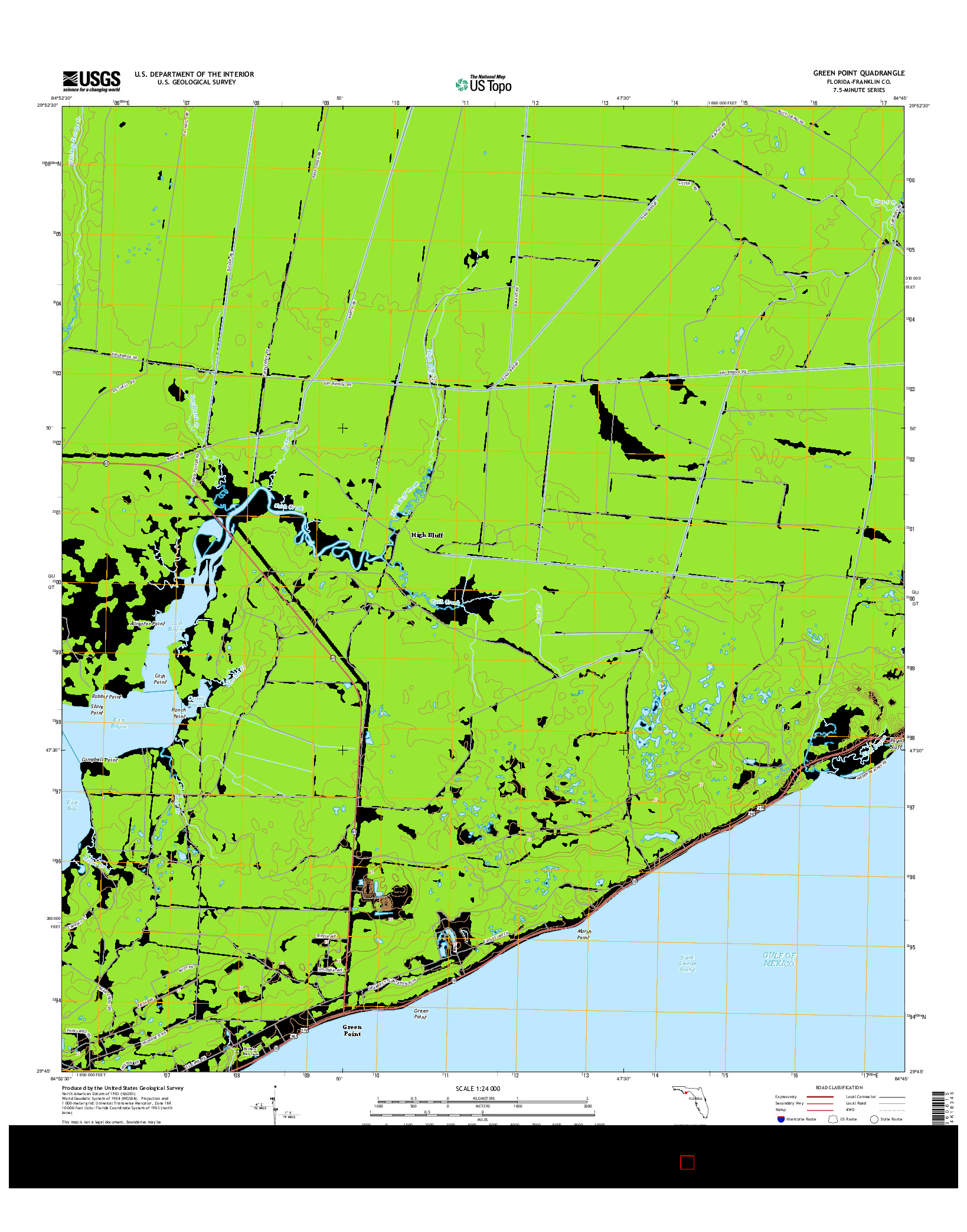 USGS US TOPO 7.5-MINUTE MAP FOR GREEN POINT, FL 2015