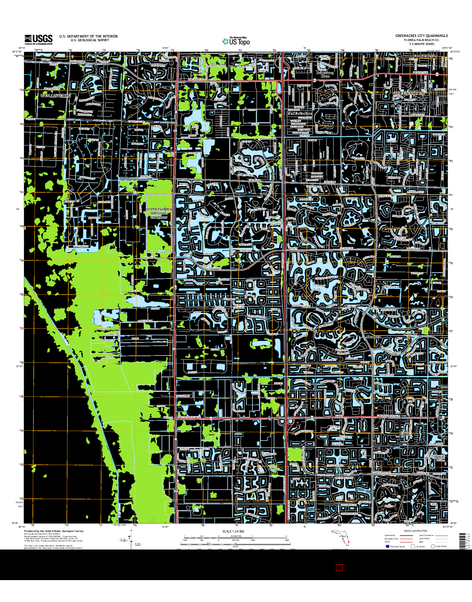 USGS US TOPO 7.5-MINUTE MAP FOR GREENACRES CITY, FL 2015