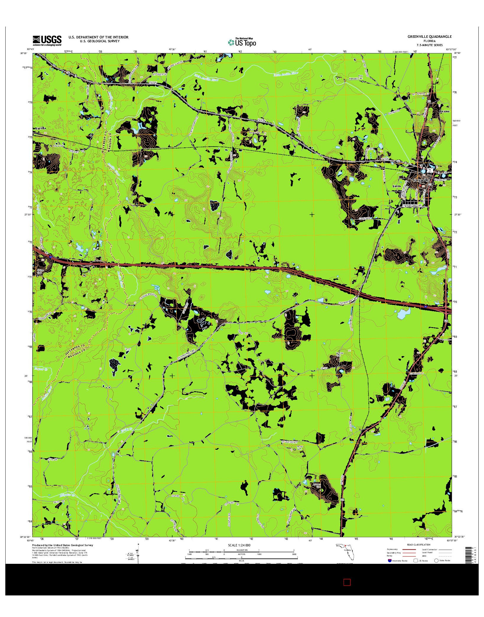 USGS US TOPO 7.5-MINUTE MAP FOR GREENVILLE, FL 2015