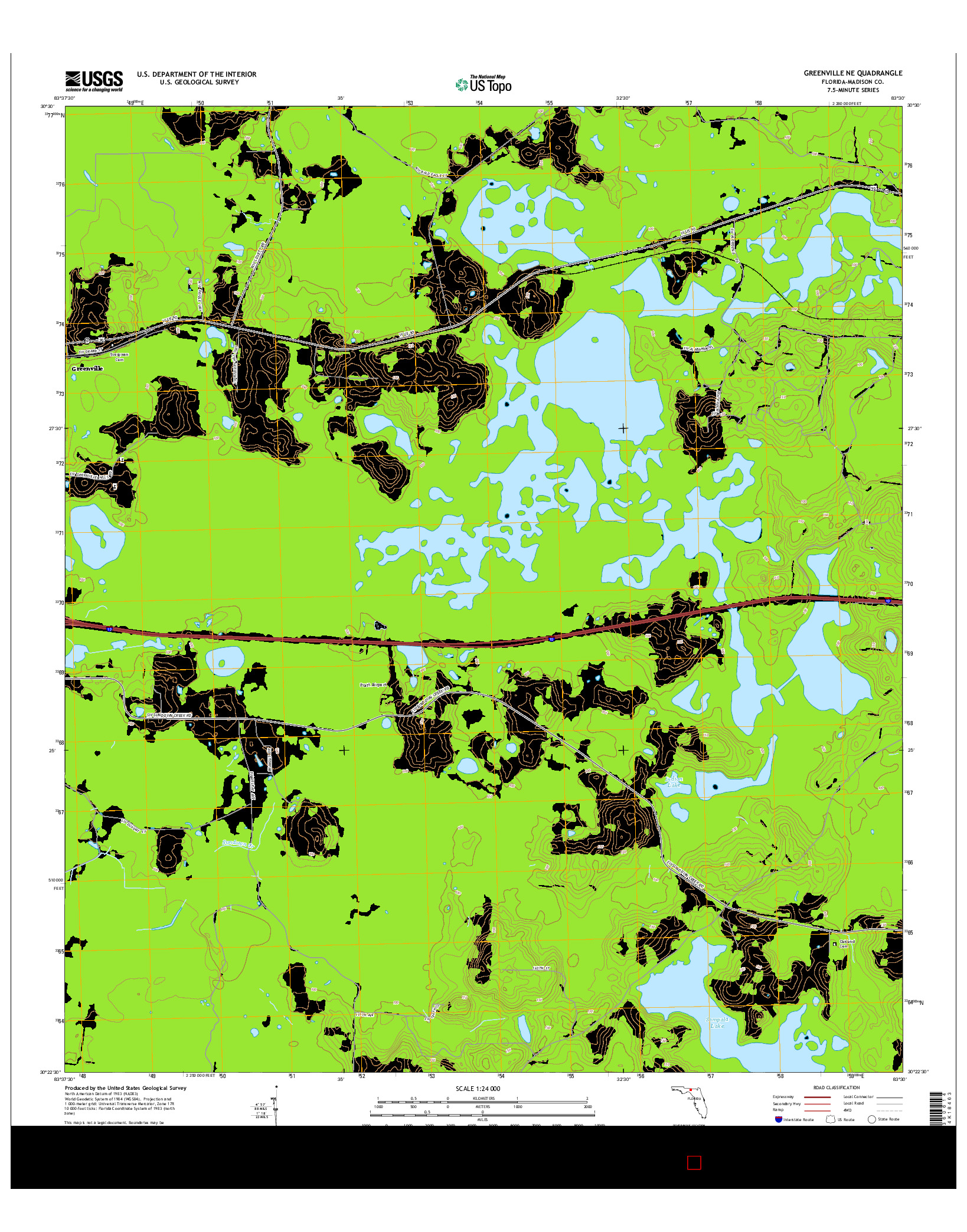 USGS US TOPO 7.5-MINUTE MAP FOR GREENVILLE NE, FL 2015