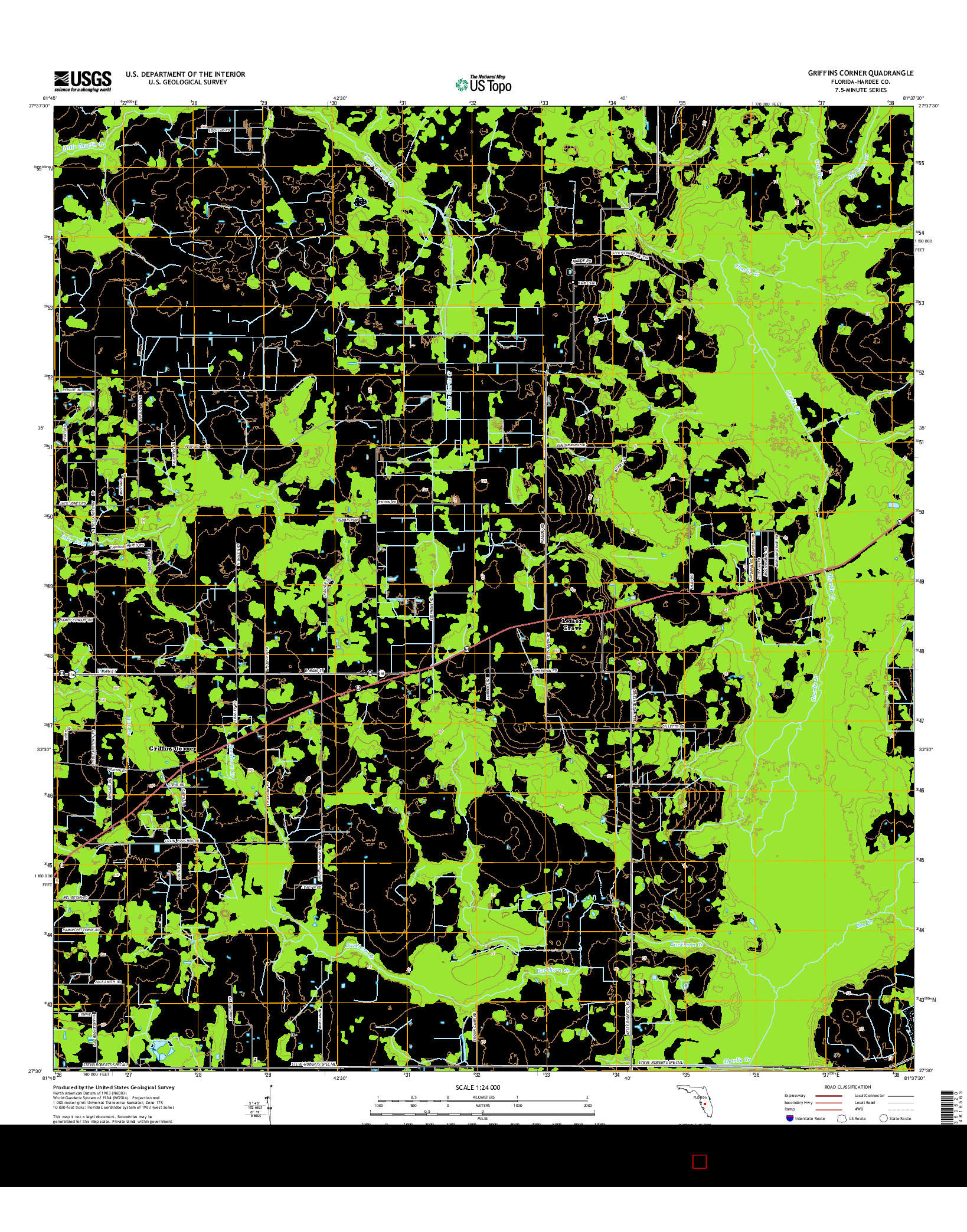 USGS US TOPO 7.5-MINUTE MAP FOR GRIFFINS CORNER, FL 2015
