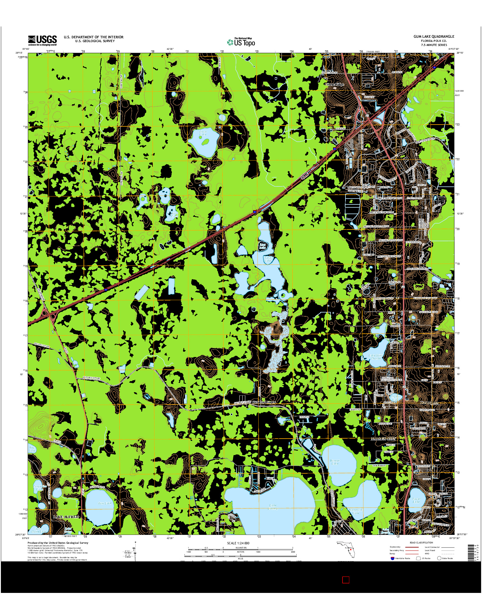 USGS US TOPO 7.5-MINUTE MAP FOR GUM LAKE, FL 2015