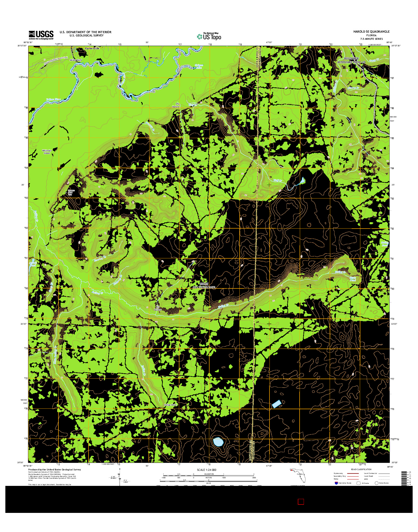 USGS US TOPO 7.5-MINUTE MAP FOR HAROLD SE, FL 2015