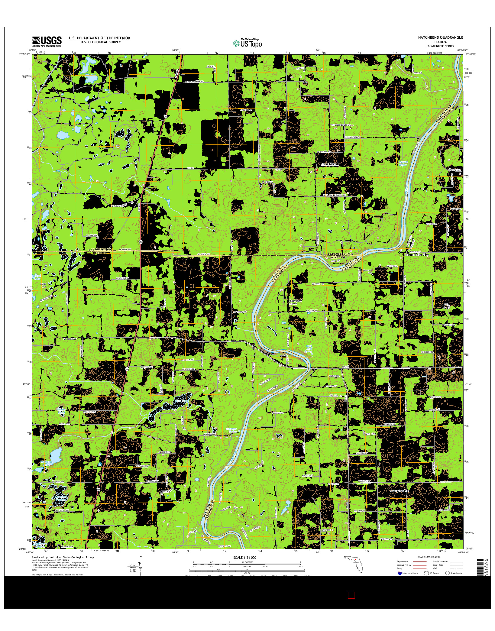 USGS US TOPO 7.5-MINUTE MAP FOR HATCHBEND, FL 2015