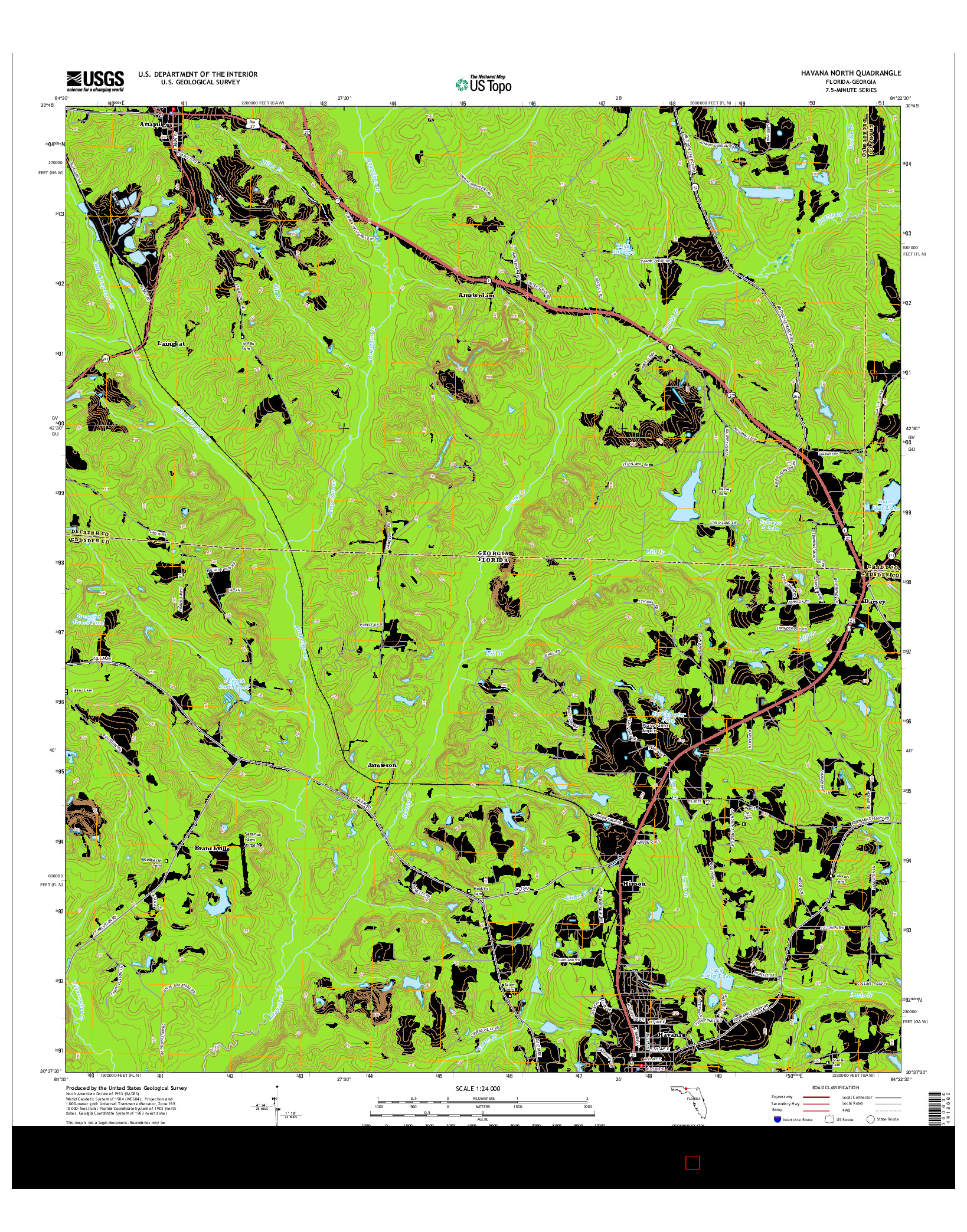 USGS US TOPO 7.5-MINUTE MAP FOR HAVANA NORTH, FL-GA 2015
