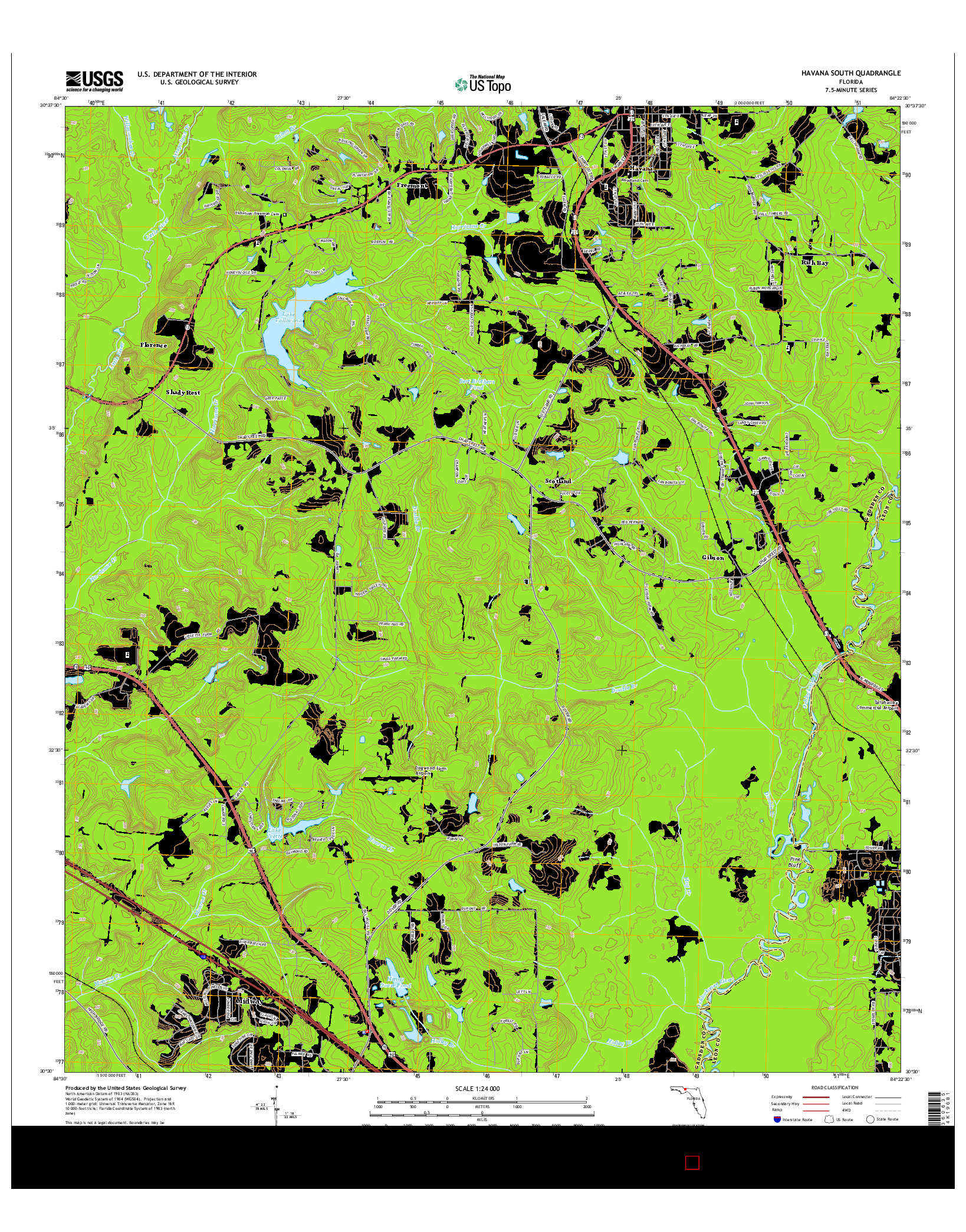 USGS US TOPO 7.5-MINUTE MAP FOR HAVANA SOUTH, FL 2015