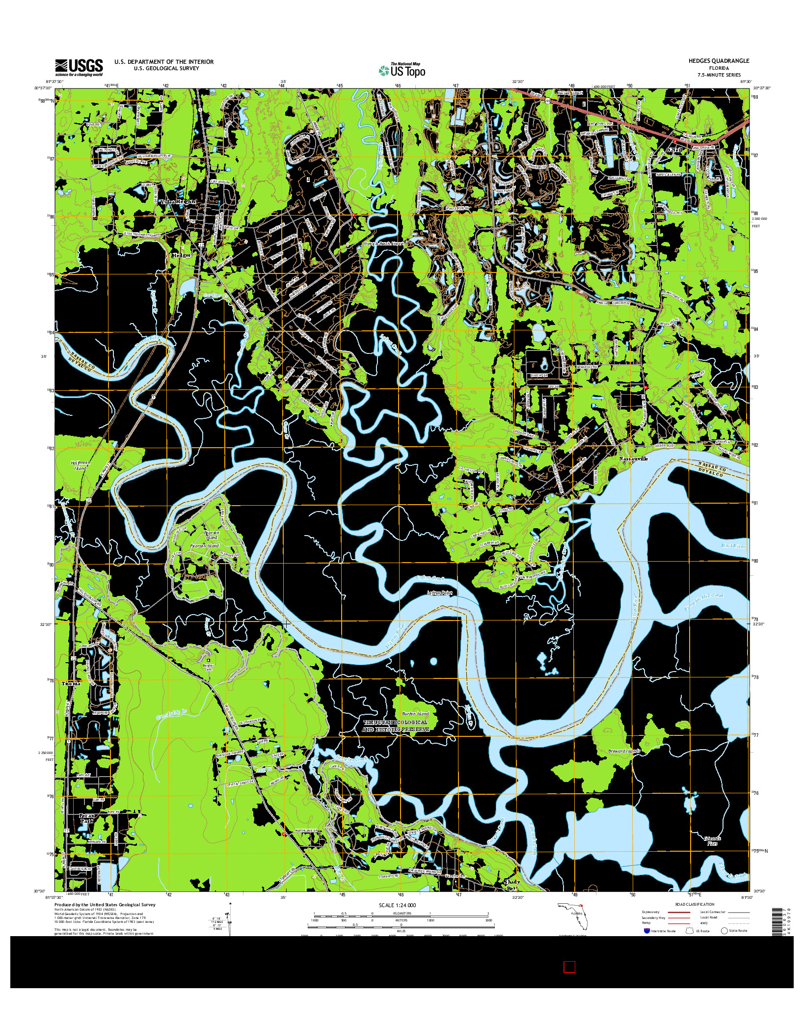 USGS US TOPO 7.5-MINUTE MAP FOR HEDGES, FL 2015