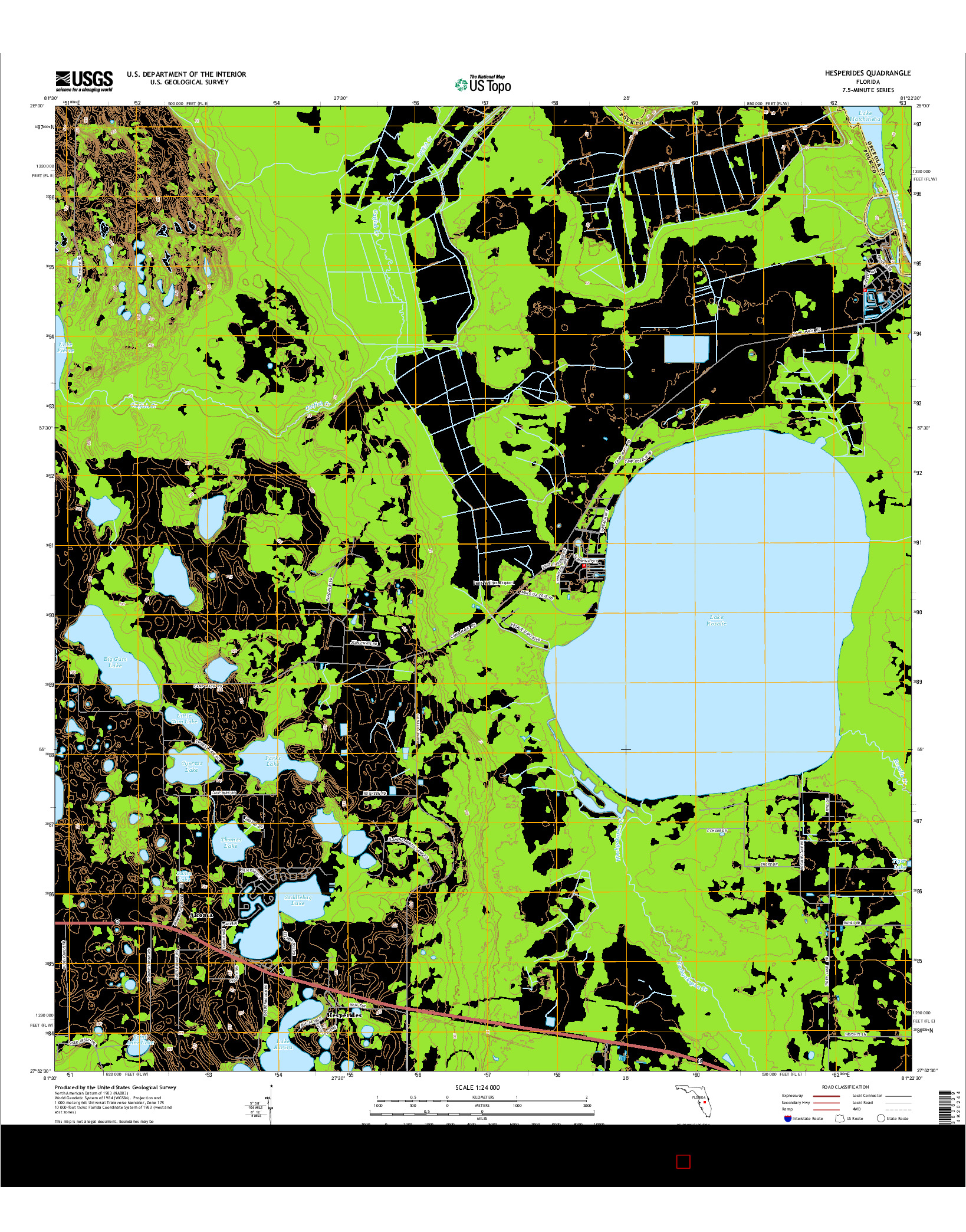 USGS US TOPO 7.5-MINUTE MAP FOR HESPERIDES, FL 2015