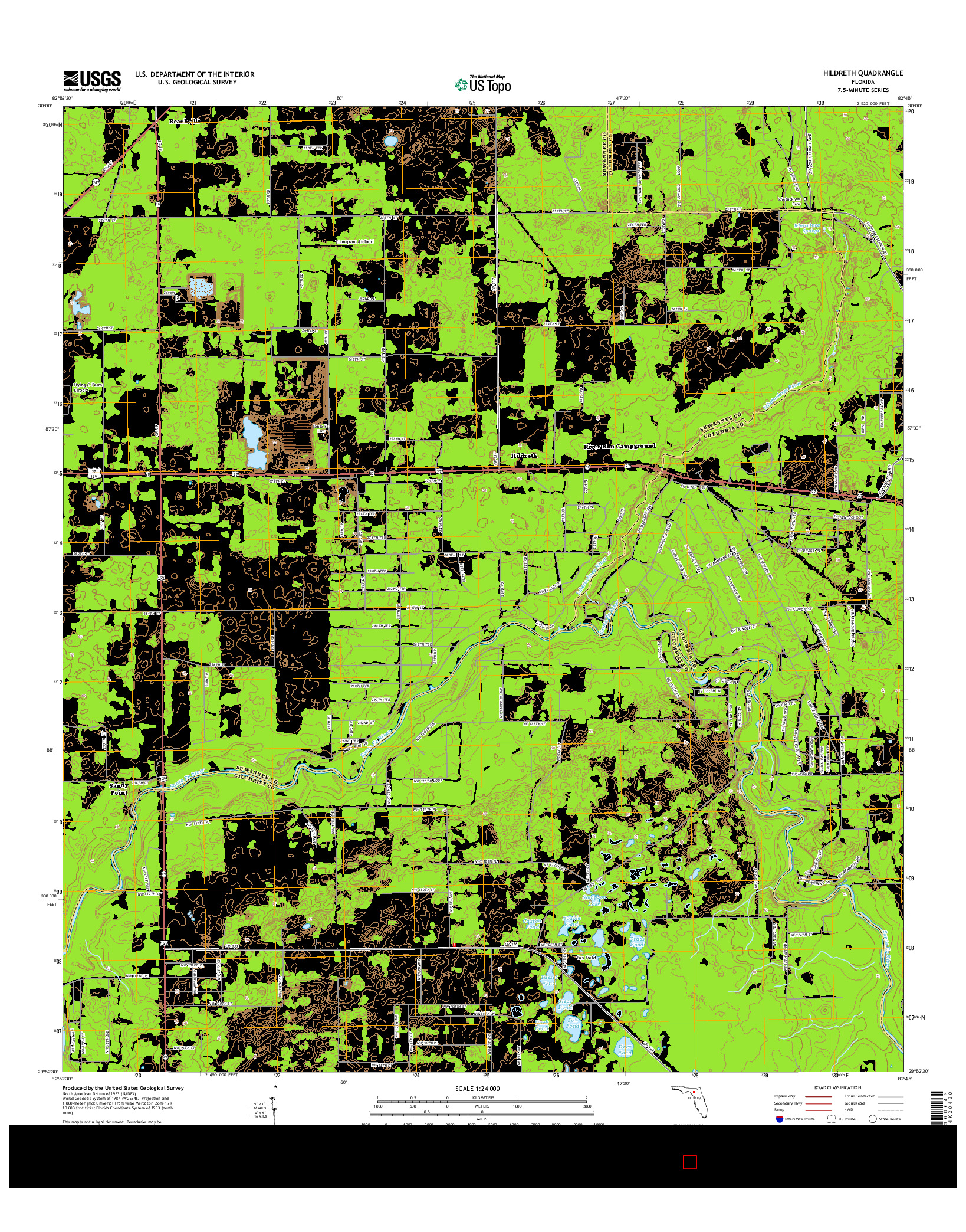 USGS US TOPO 7.5-MINUTE MAP FOR HILDRETH, FL 2015