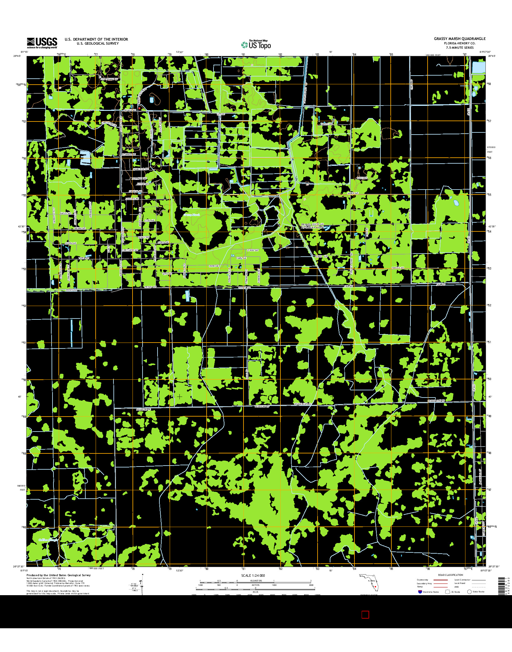 USGS US TOPO 7.5-MINUTE MAP FOR GRASSY MARSH, FL 2015