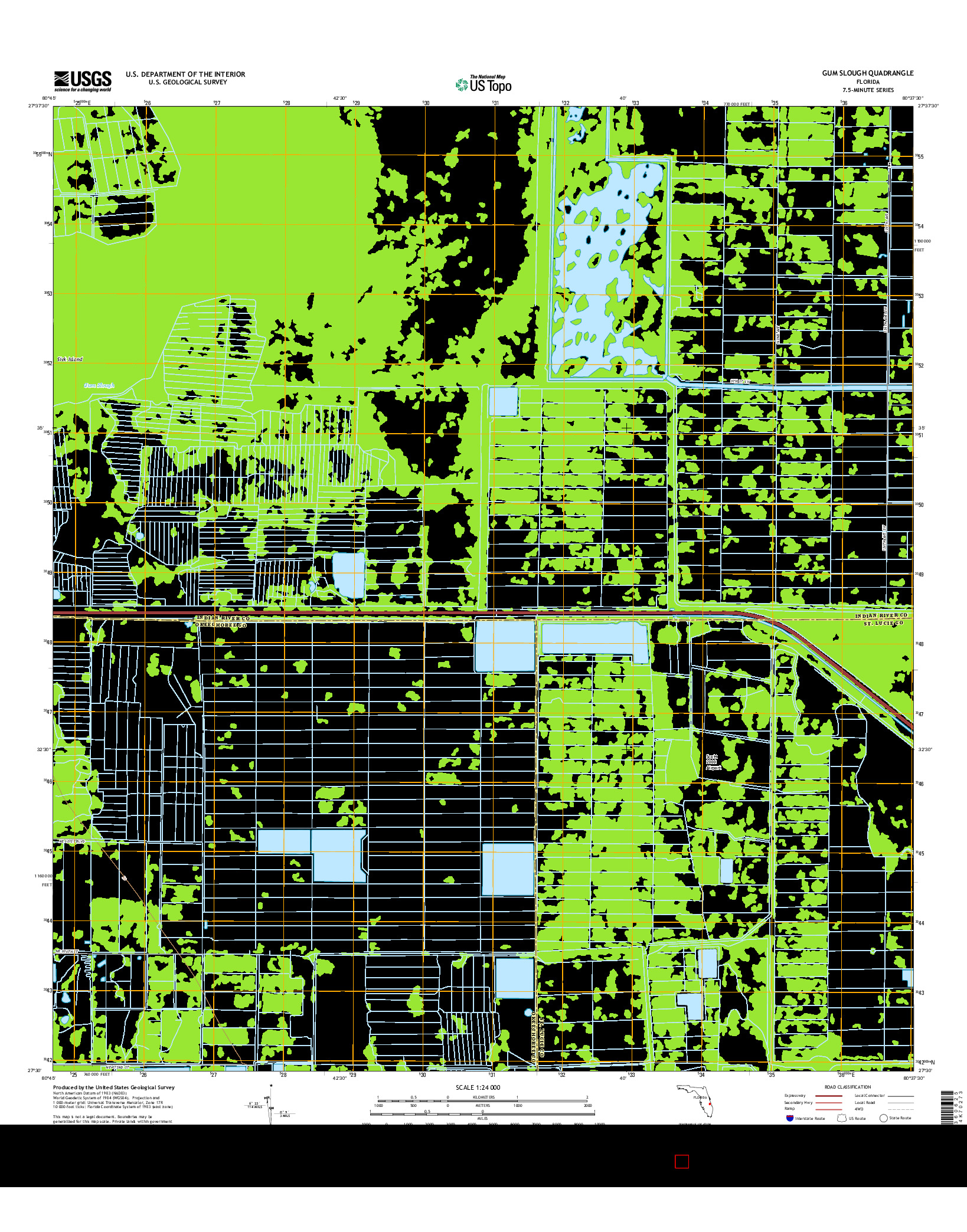 USGS US TOPO 7.5-MINUTE MAP FOR GUM SLOUGH, FL 2015