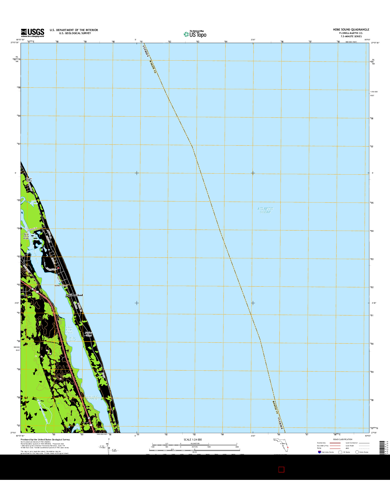 USGS US TOPO 7.5-MINUTE MAP FOR HOBE SOUND, FL 2015