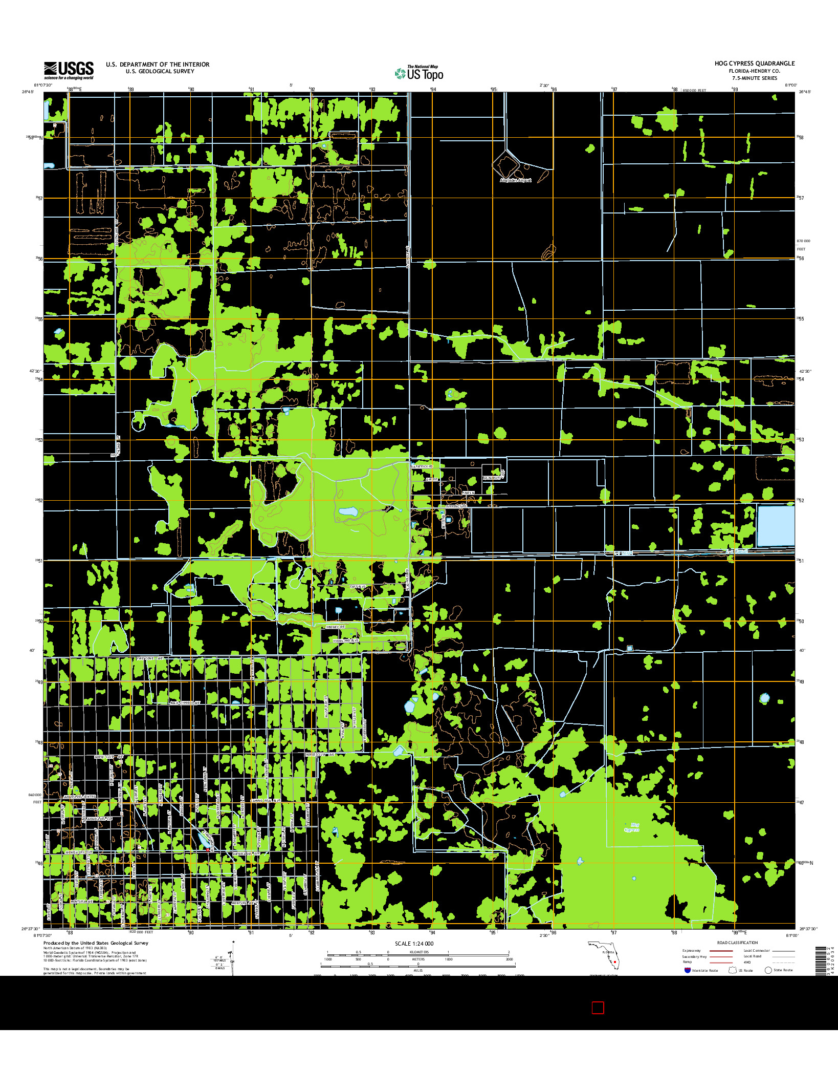 USGS US TOPO 7.5-MINUTE MAP FOR HOG CYPRESS, FL 2015