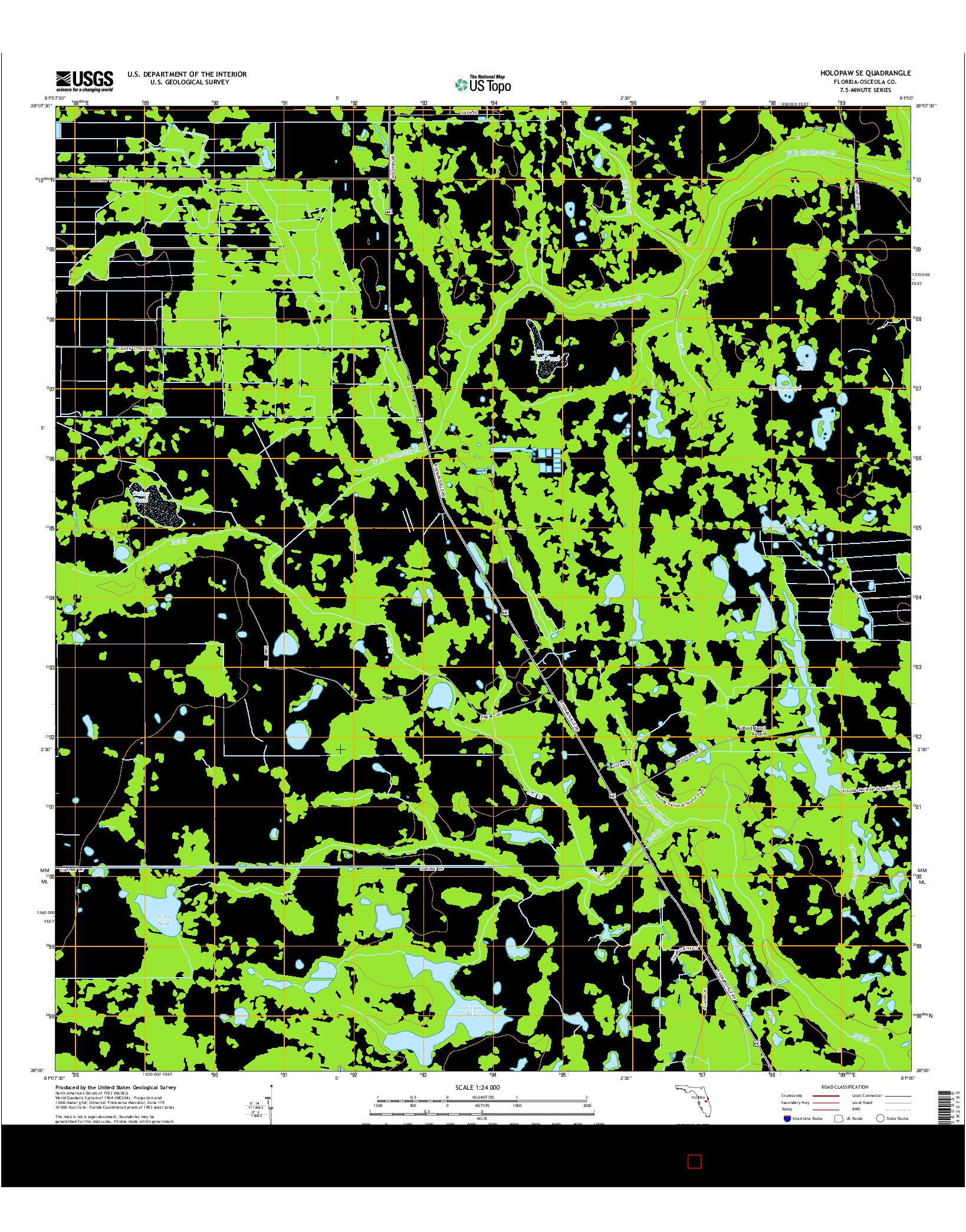 USGS US TOPO 7.5-MINUTE MAP FOR HOLOPAW SE, FL 2015