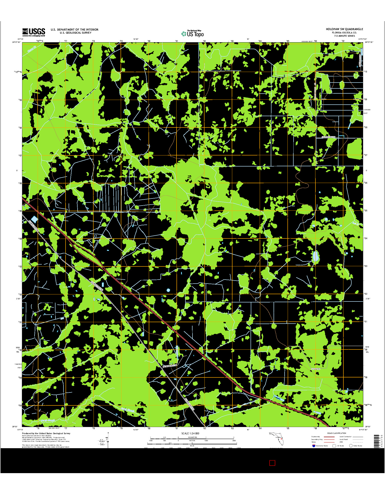 USGS US TOPO 7.5-MINUTE MAP FOR HOLOPAW SW, FL 2015