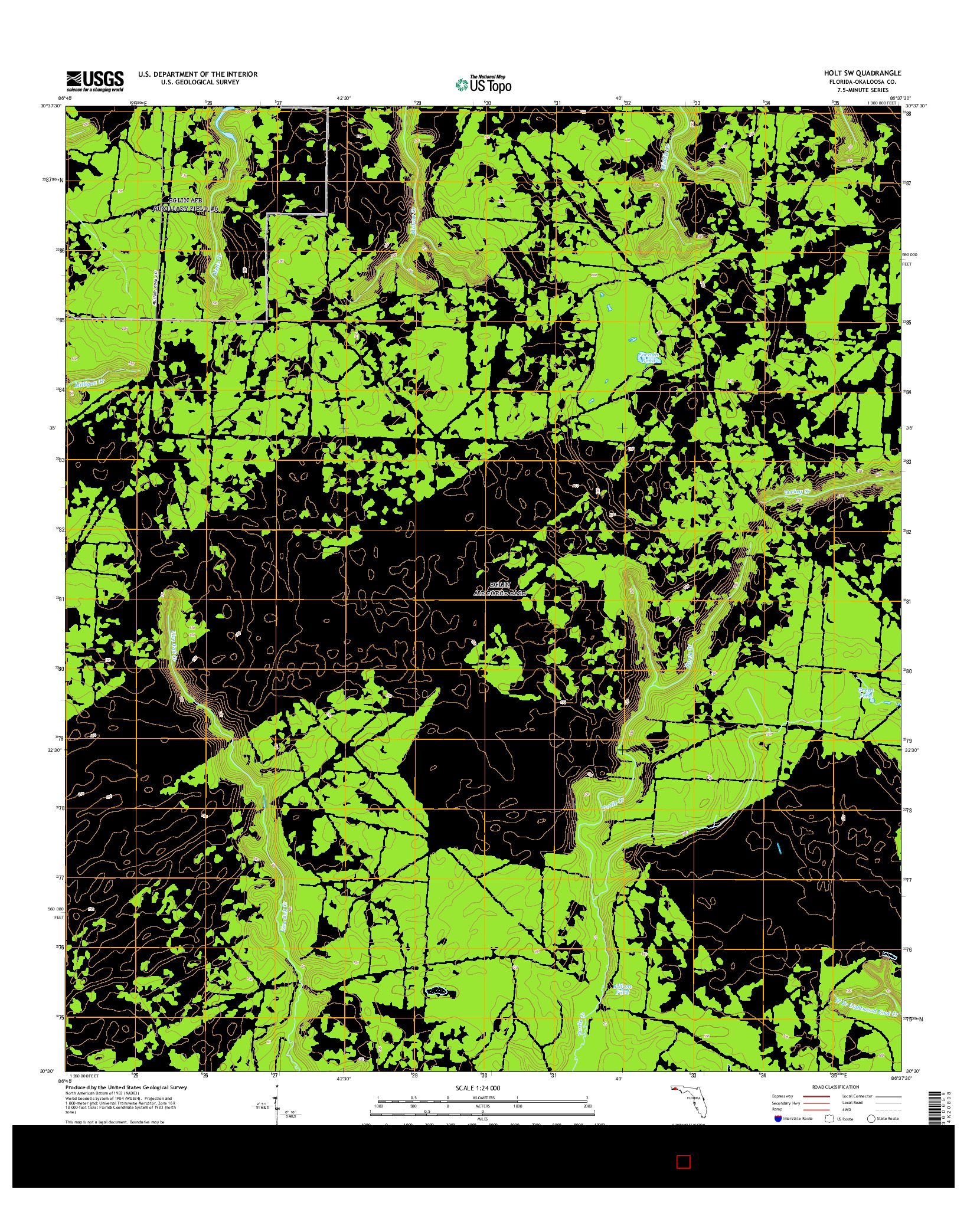 USGS US TOPO 7.5-MINUTE MAP FOR HOLT SW, FL 2015