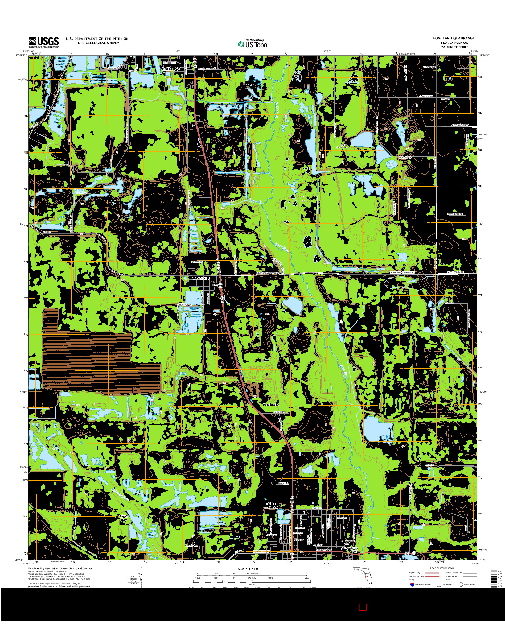 USGS US TOPO 7.5-MINUTE MAP FOR HOMELAND, FL 2015