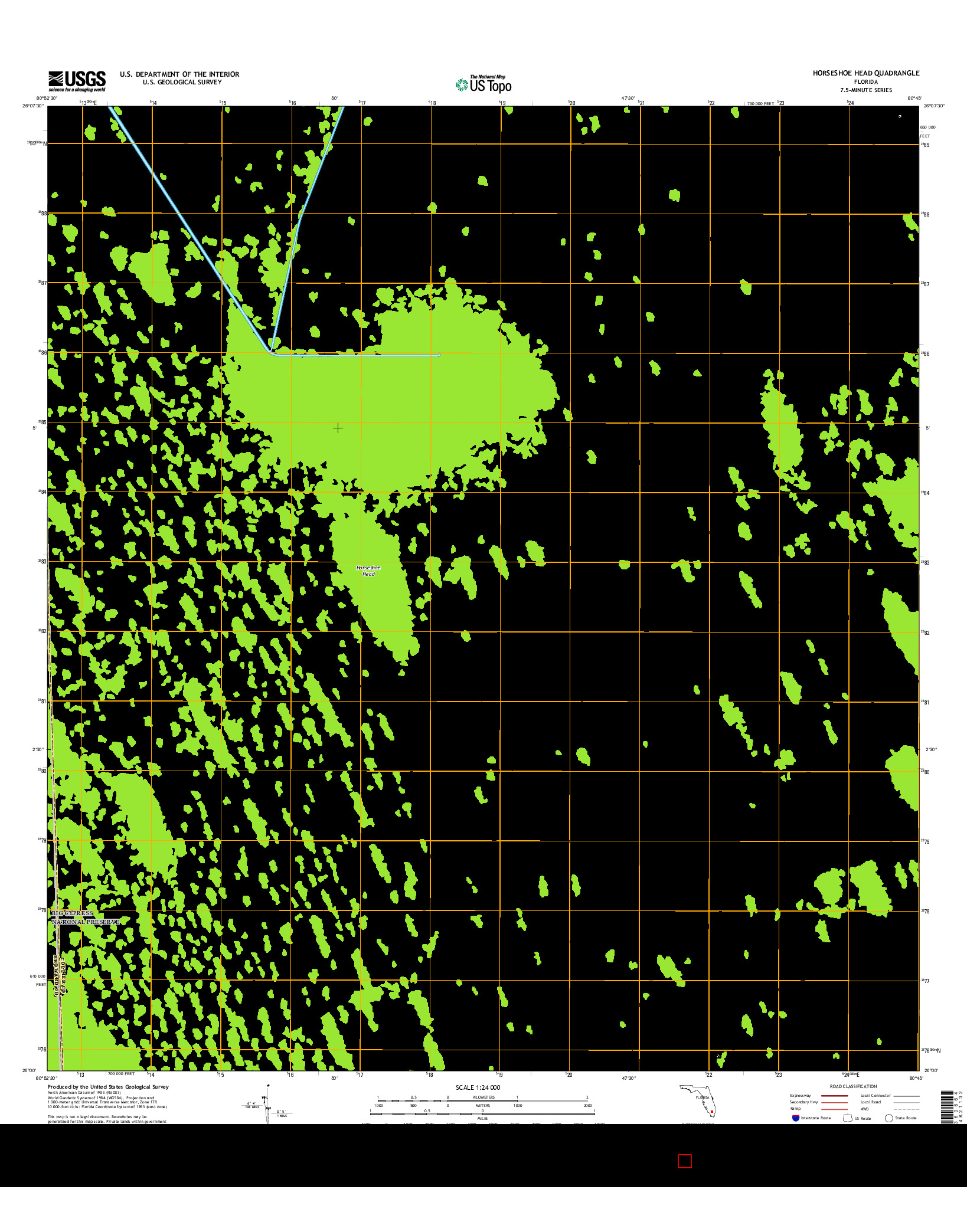 USGS US TOPO 7.5-MINUTE MAP FOR HORSESHOE HEAD, FL 2015