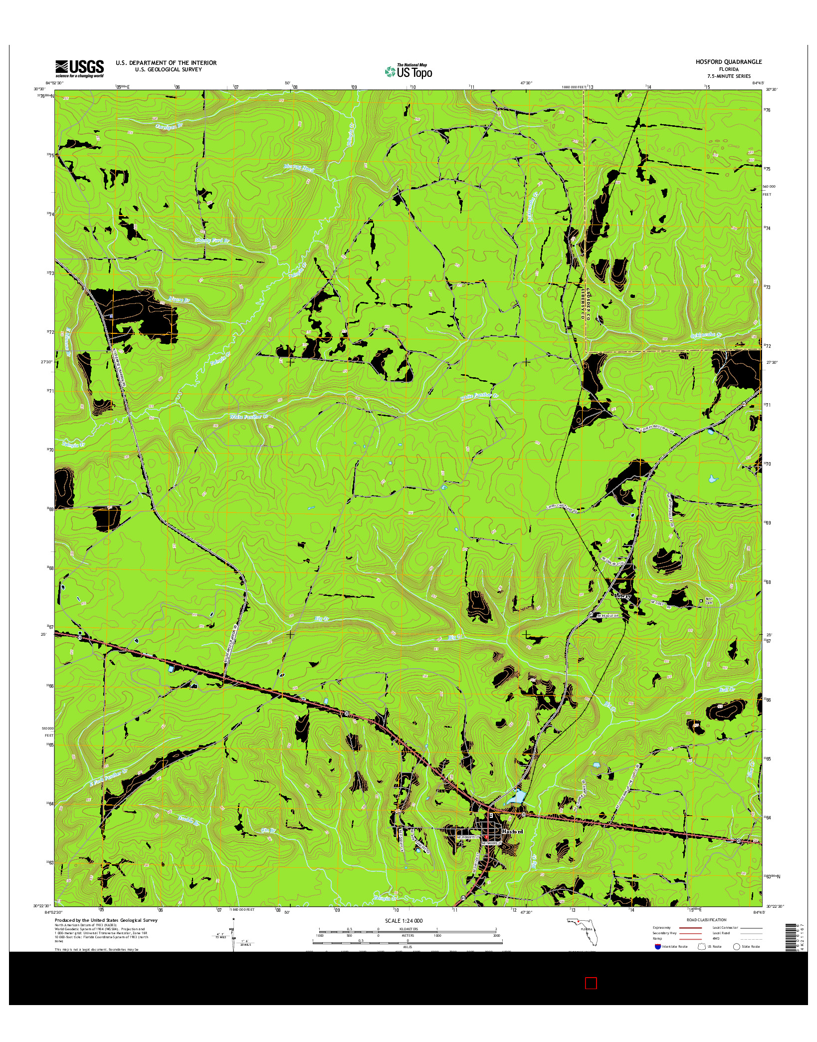 USGS US TOPO 7.5-MINUTE MAP FOR HOSFORD, FL 2015