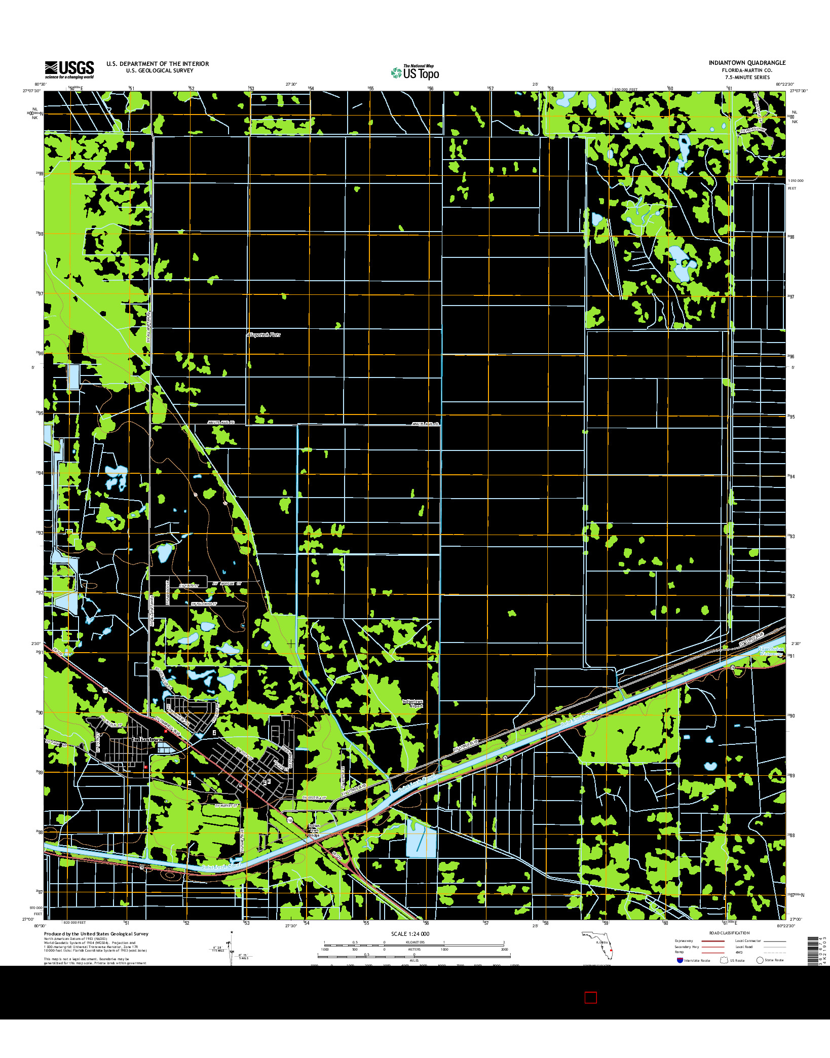 USGS US TOPO 7.5-MINUTE MAP FOR INDIANTOWN, FL 2015