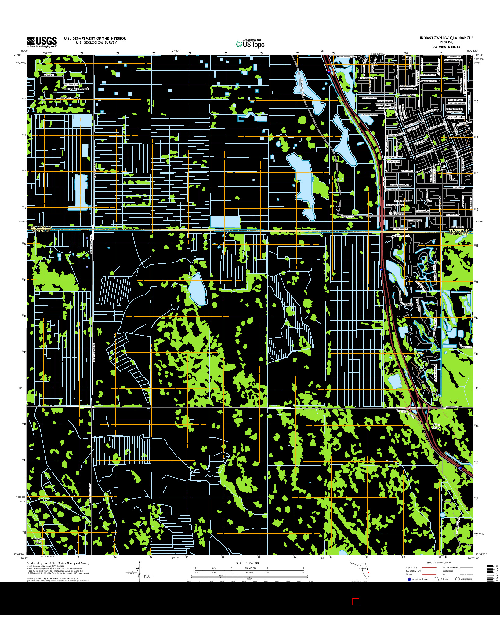 USGS US TOPO 7.5-MINUTE MAP FOR INDIANTOWN NW, FL 2015