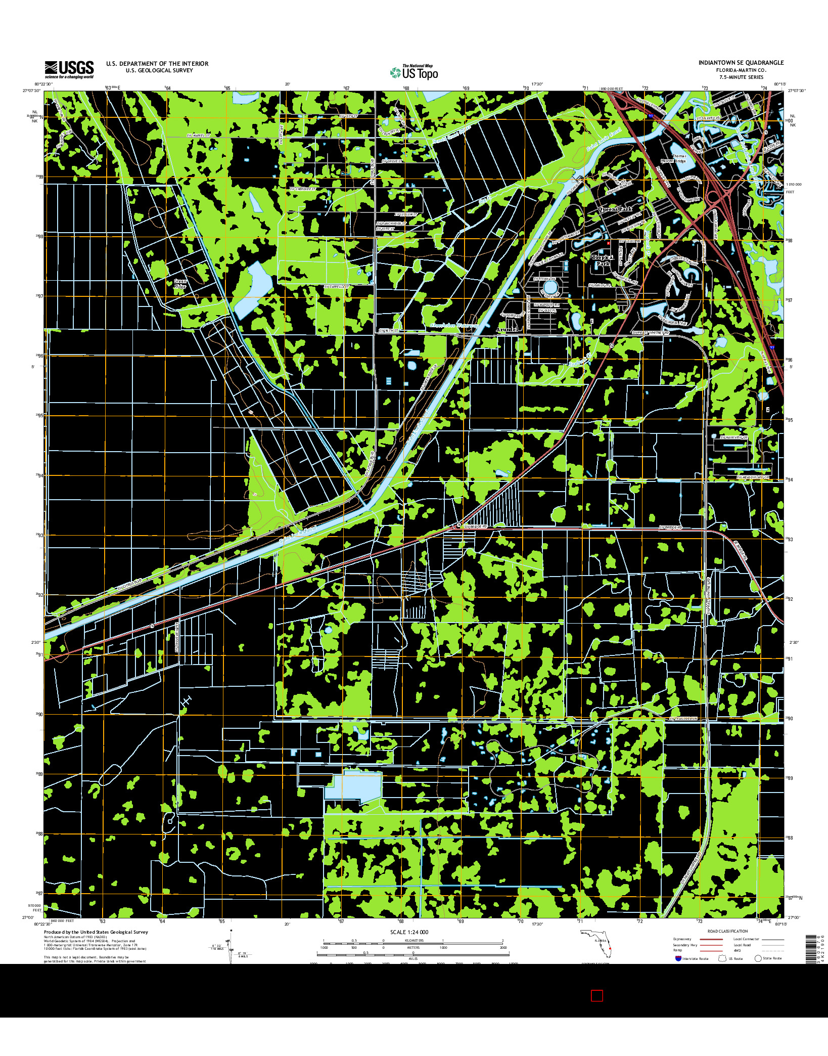 USGS US TOPO 7.5-MINUTE MAP FOR INDIANTOWN SE, FL 2015