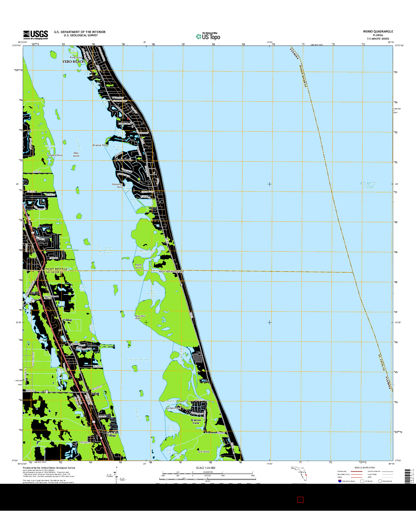 USGS US TOPO 7.5-MINUTE MAP FOR INDRIO, FL 2015