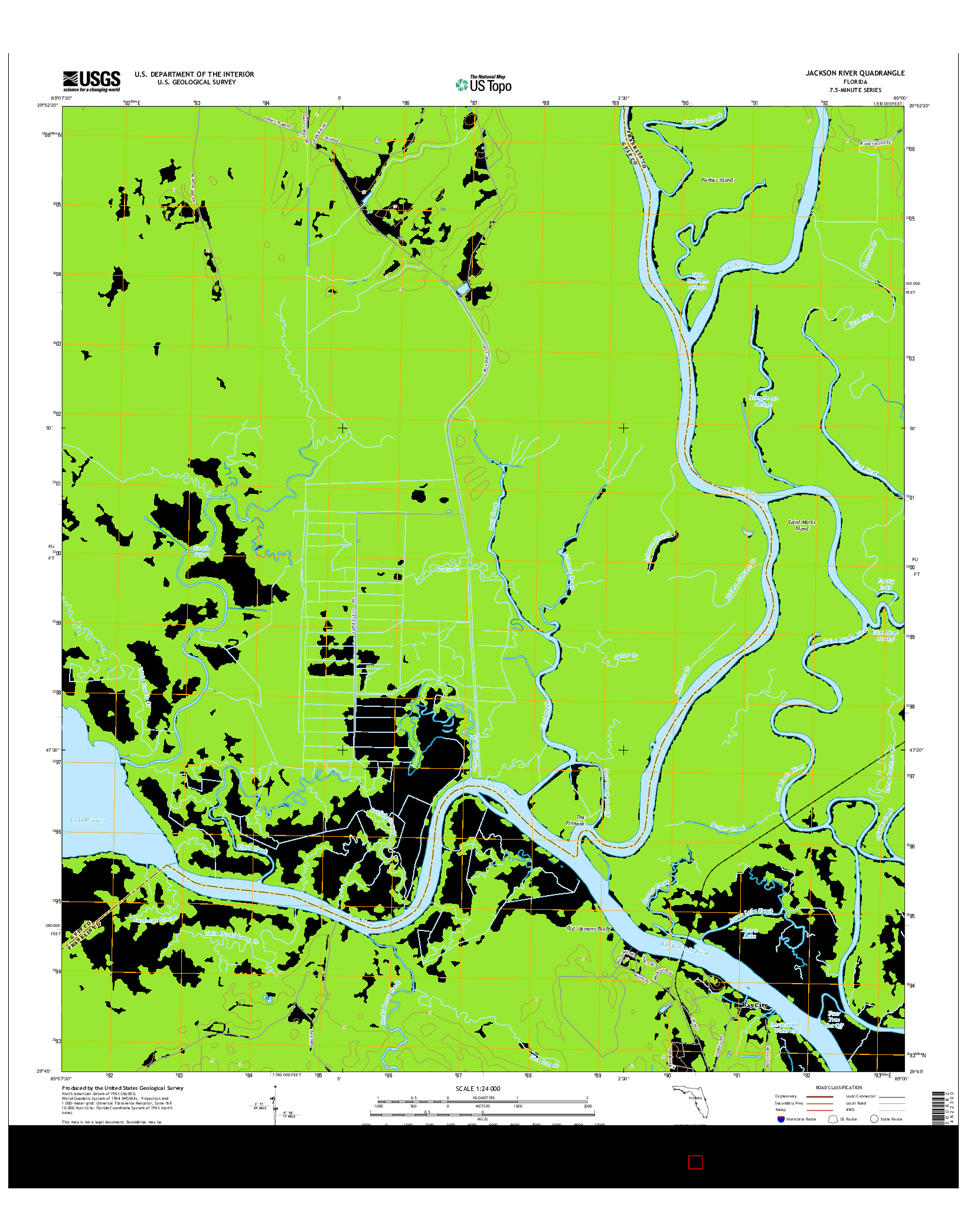 USGS US TOPO 7.5-MINUTE MAP FOR JACKSON RIVER, FL 2015