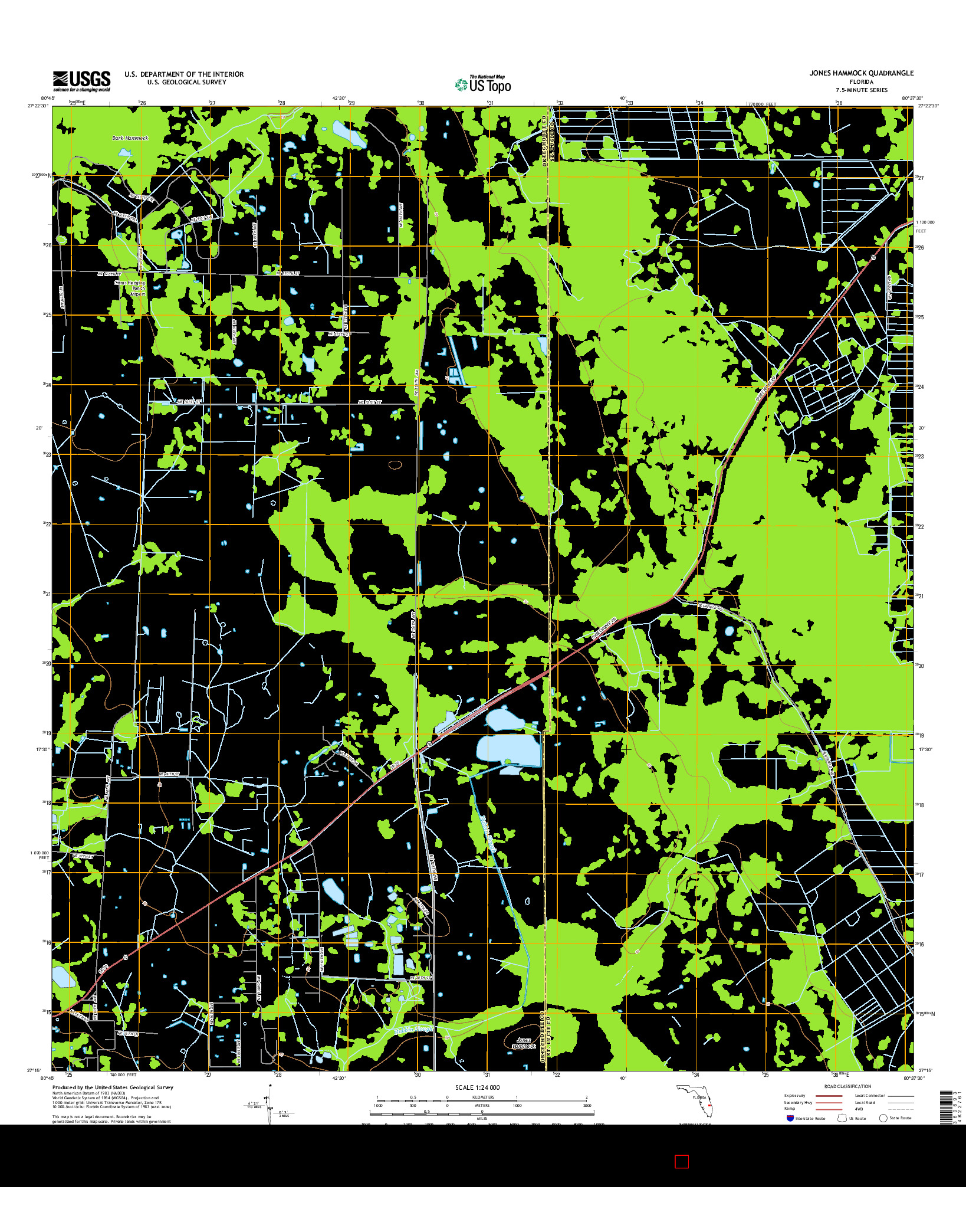 USGS US TOPO 7.5-MINUTE MAP FOR JONES HAMMOCK, FL 2015