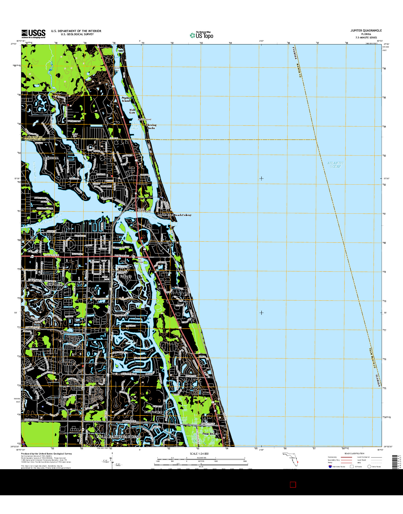 USGS US TOPO 7.5-MINUTE MAP FOR JUPITER, FL 2015