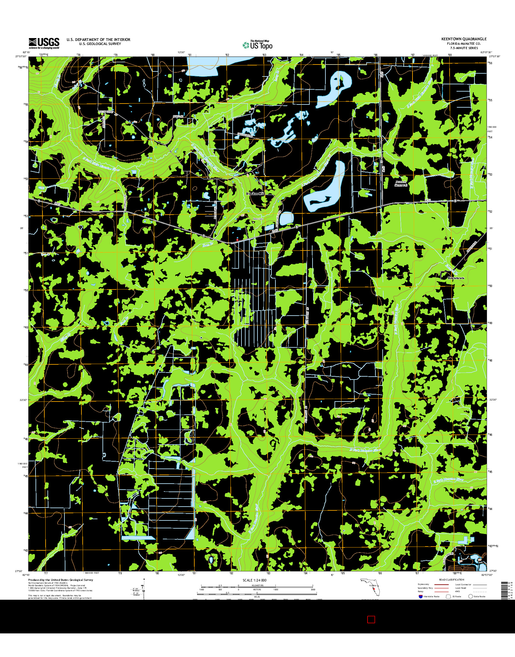 USGS US TOPO 7.5-MINUTE MAP FOR KEENTOWN, FL 2015