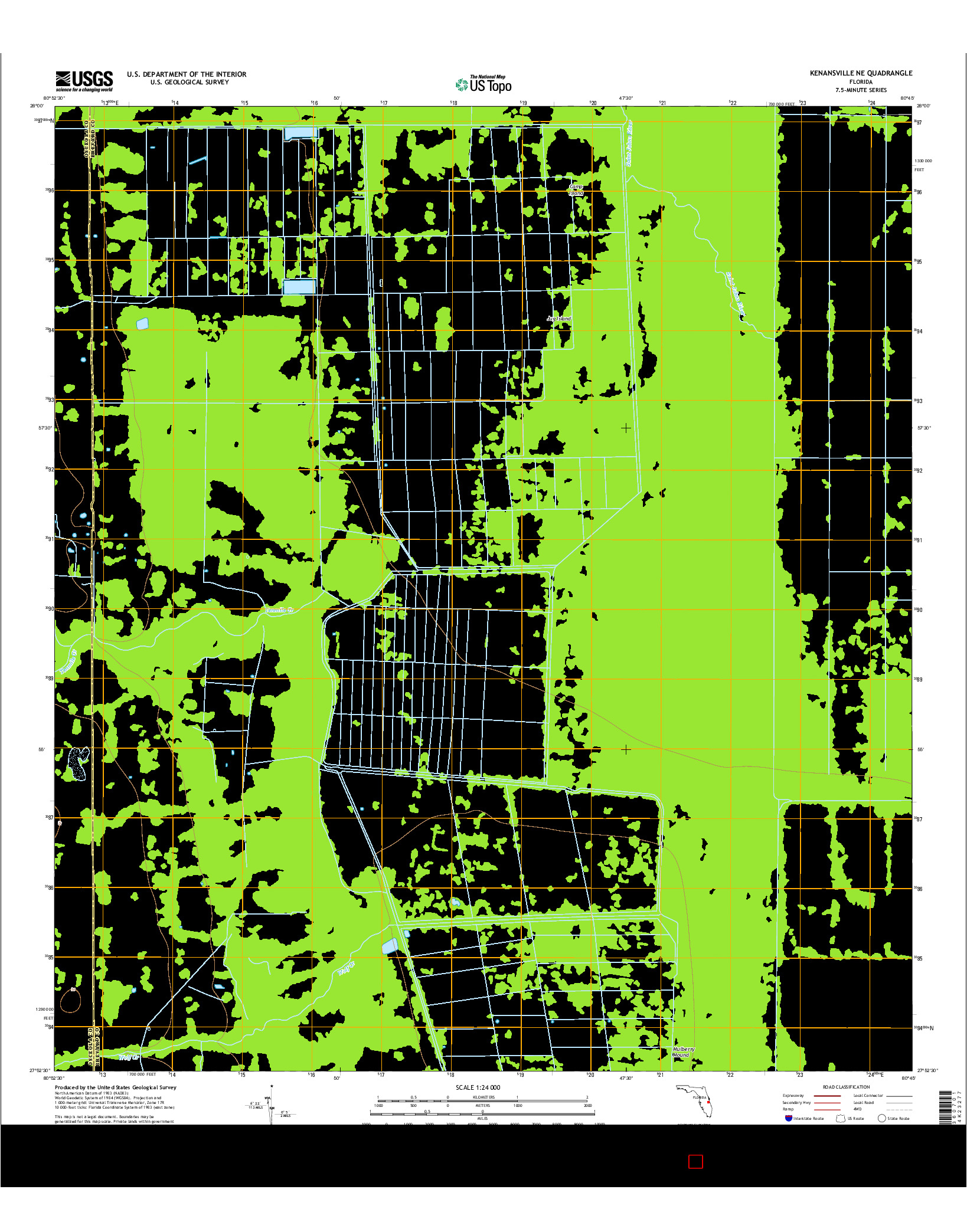 USGS US TOPO 7.5-MINUTE MAP FOR KENANSVILLE NE, FL 2015