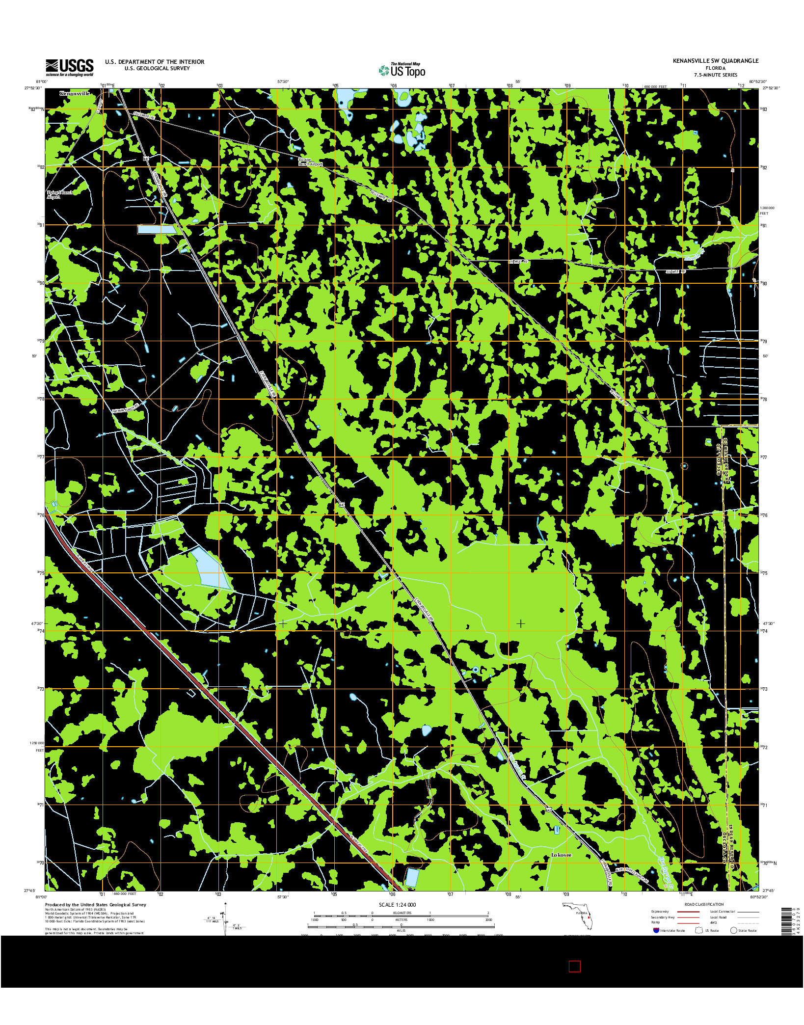 USGS US TOPO 7.5-MINUTE MAP FOR KENANSVILLE SW, FL 2015
