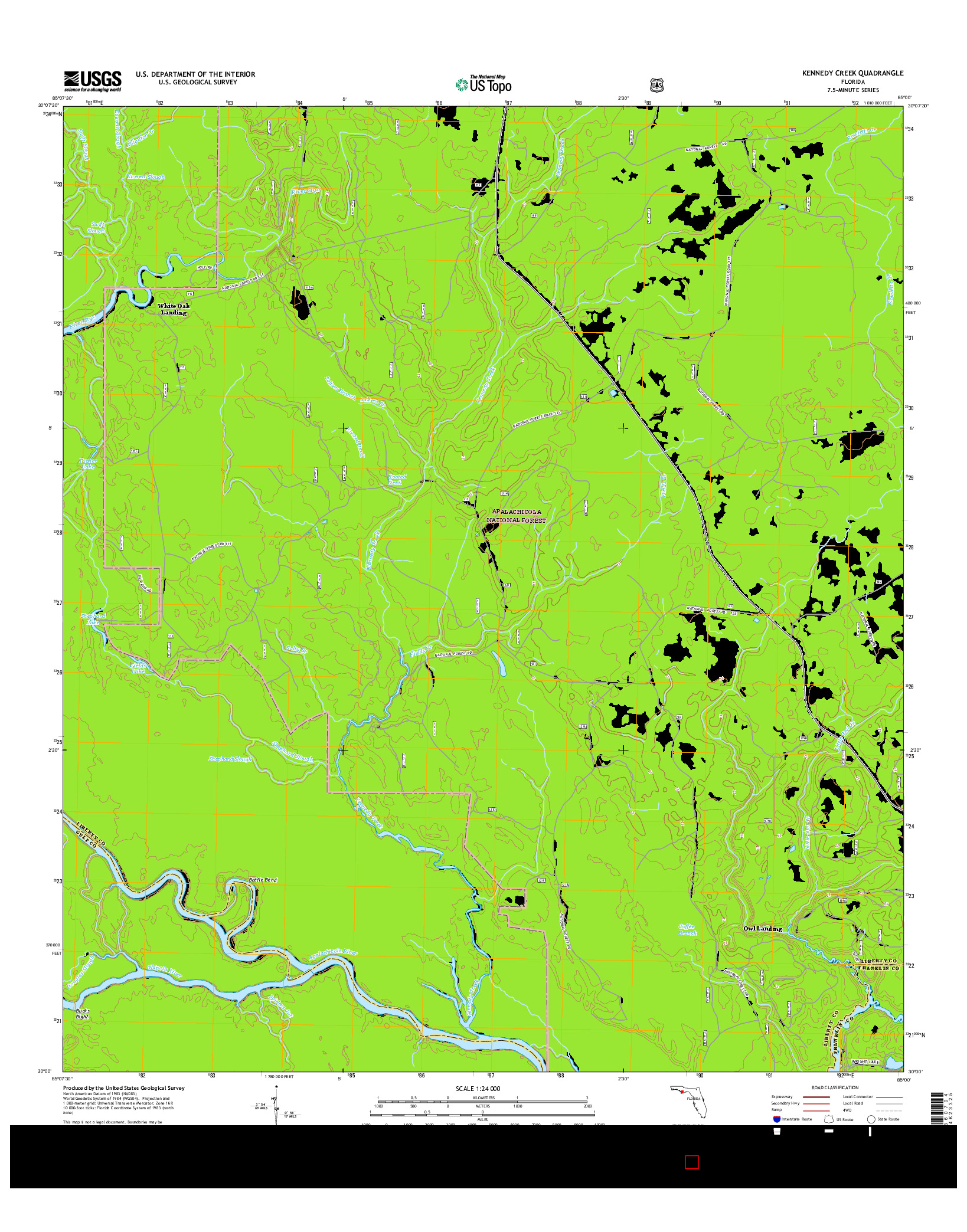 USGS US TOPO 7.5-MINUTE MAP FOR KENNEDY CREEK, FL 2015