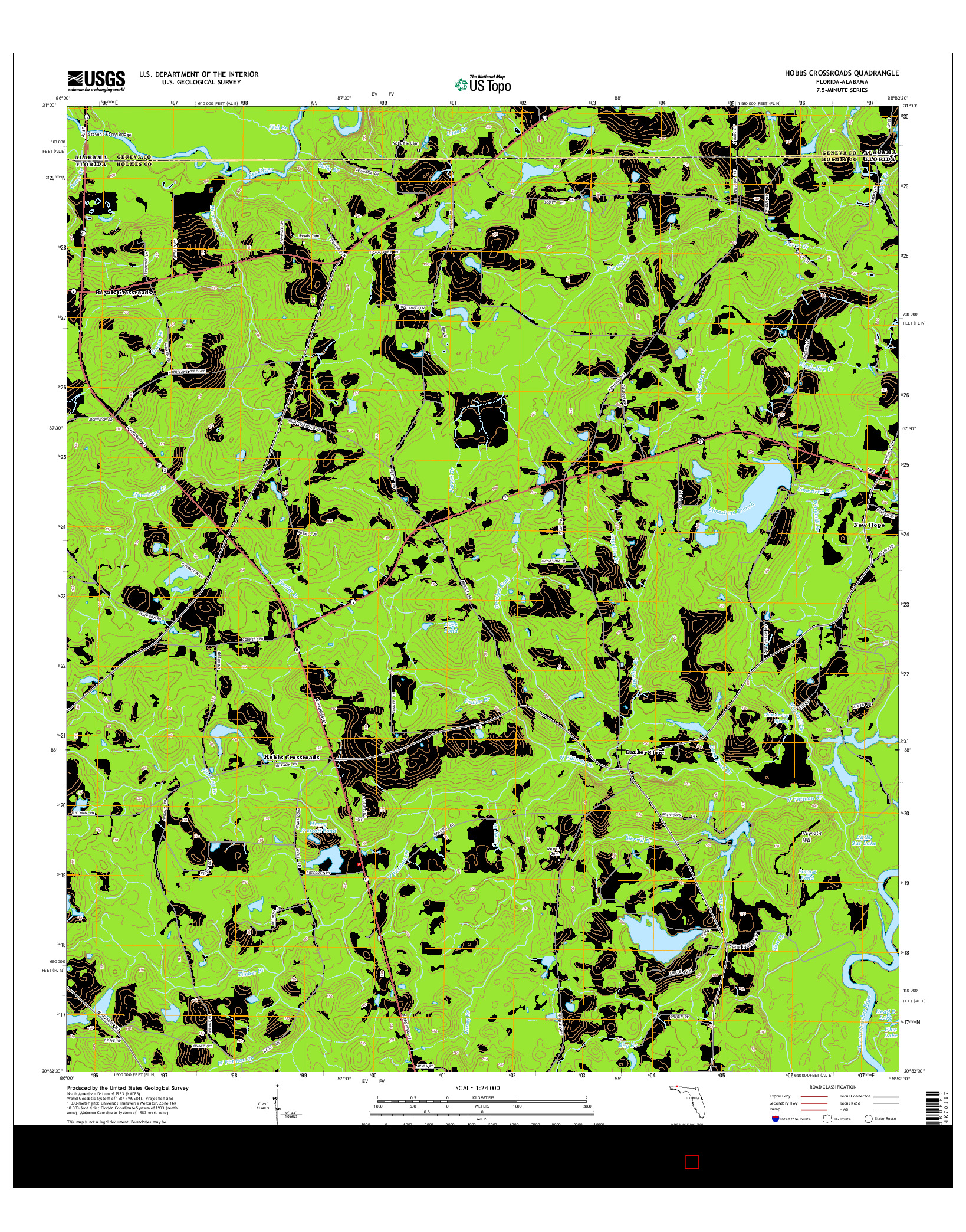 USGS US TOPO 7.5-MINUTE MAP FOR HOBBS CROSSROADS, FL-AL 2015
