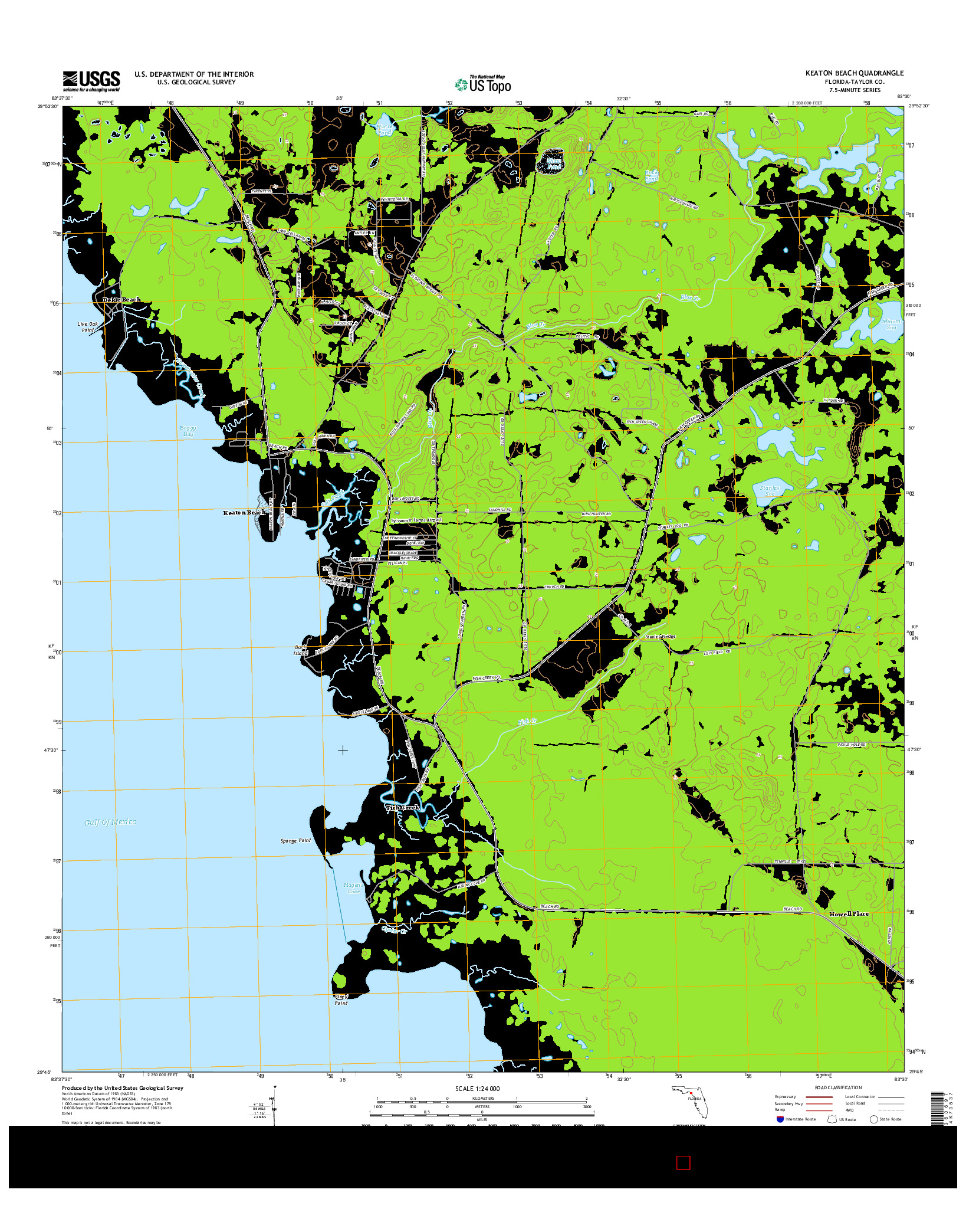 USGS US TOPO 7.5-MINUTE MAP FOR KEATON BEACH, FL 2015