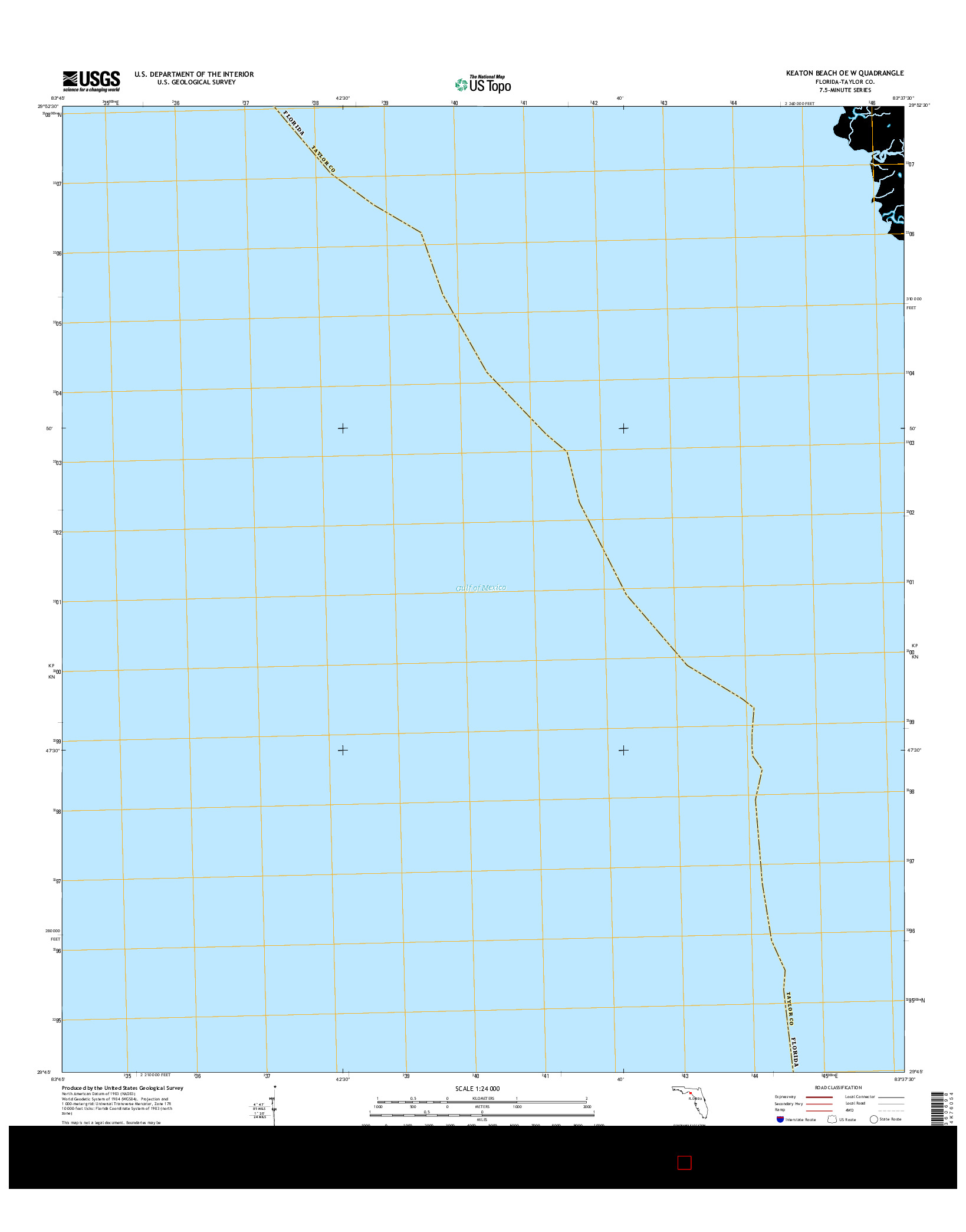 USGS US TOPO 7.5-MINUTE MAP FOR KEATON BEACH OE W, FL 2015