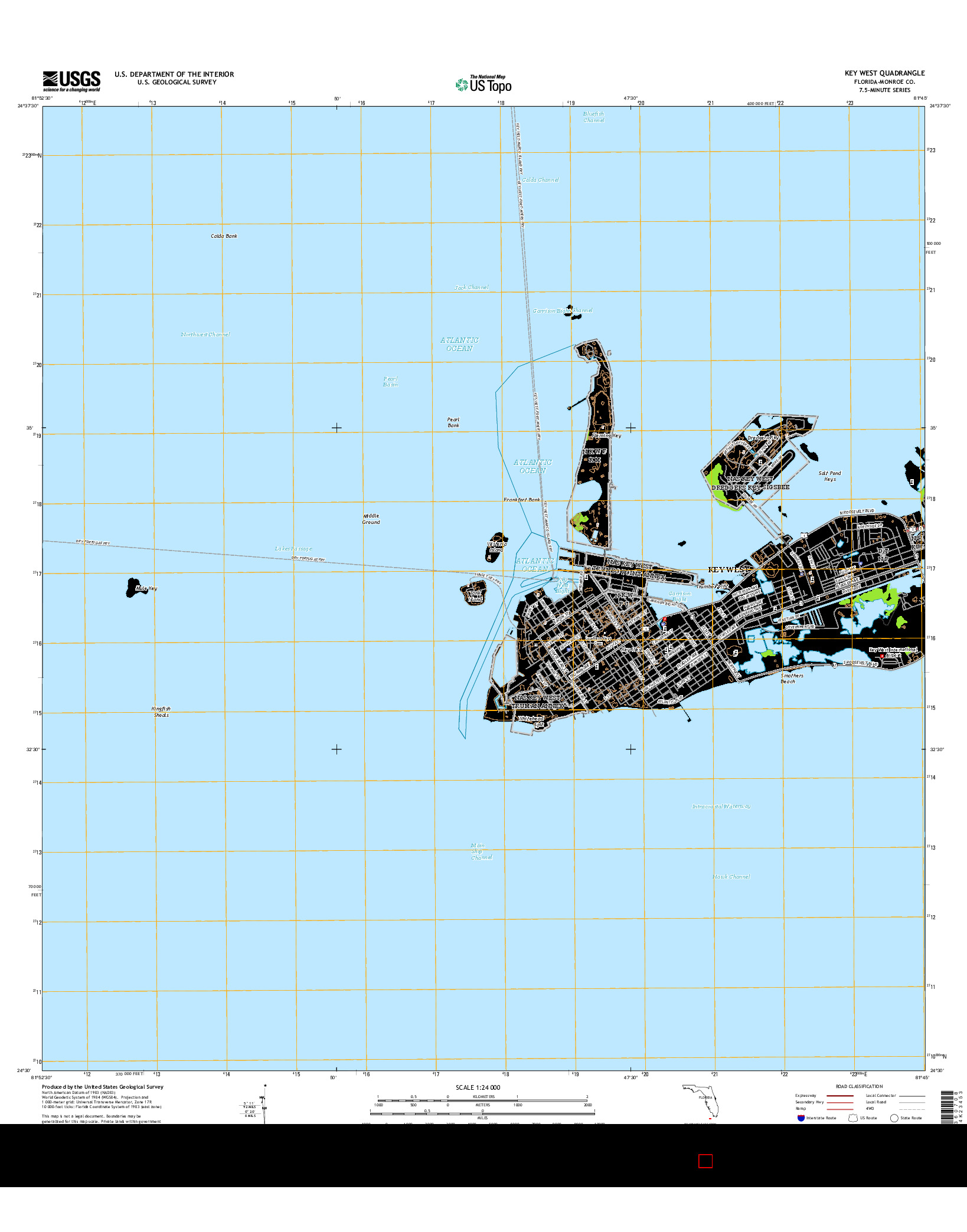 USGS US TOPO 7.5-MINUTE MAP FOR KEY WEST, FL 2015