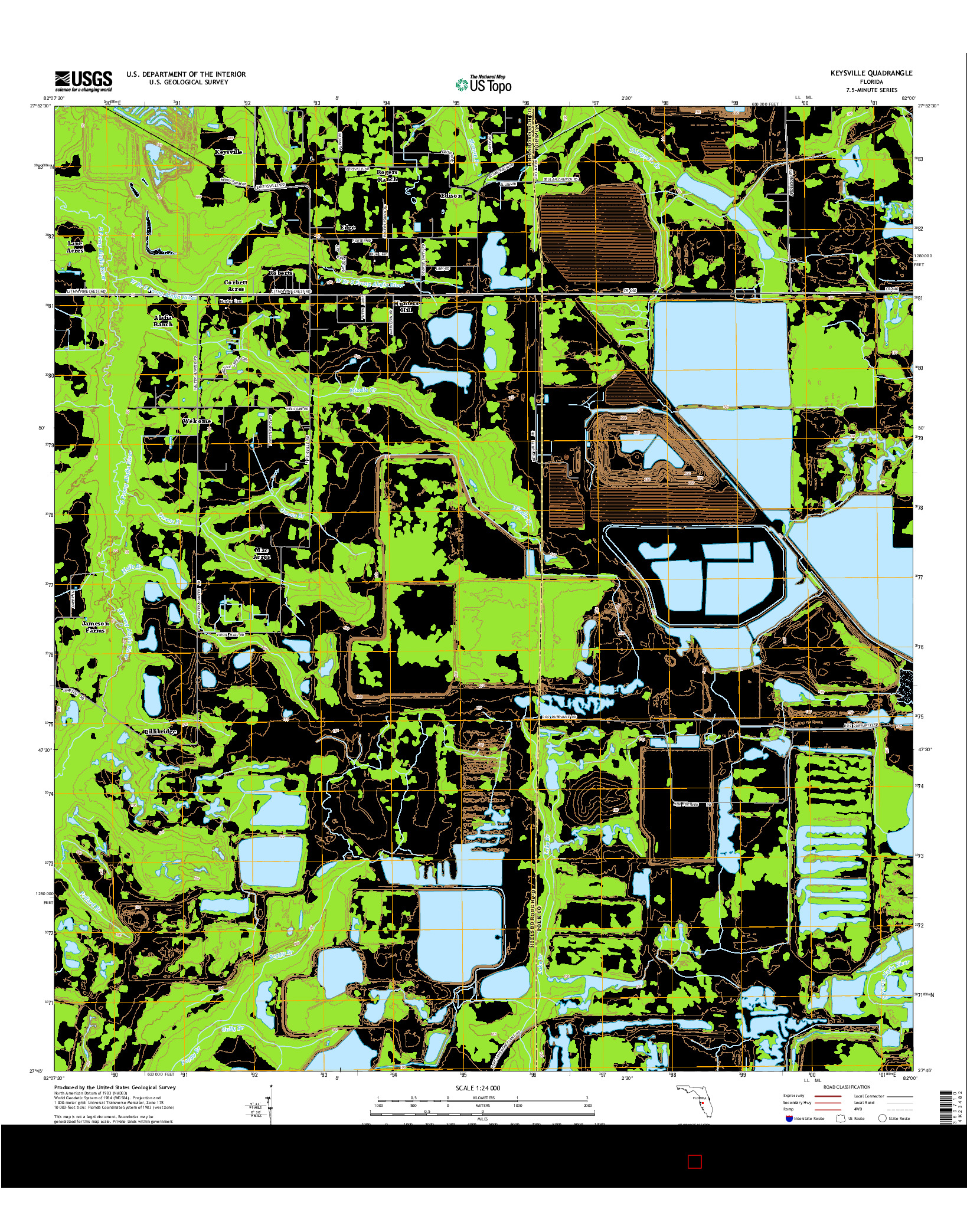USGS US TOPO 7.5-MINUTE MAP FOR KEYSVILLE, FL 2015