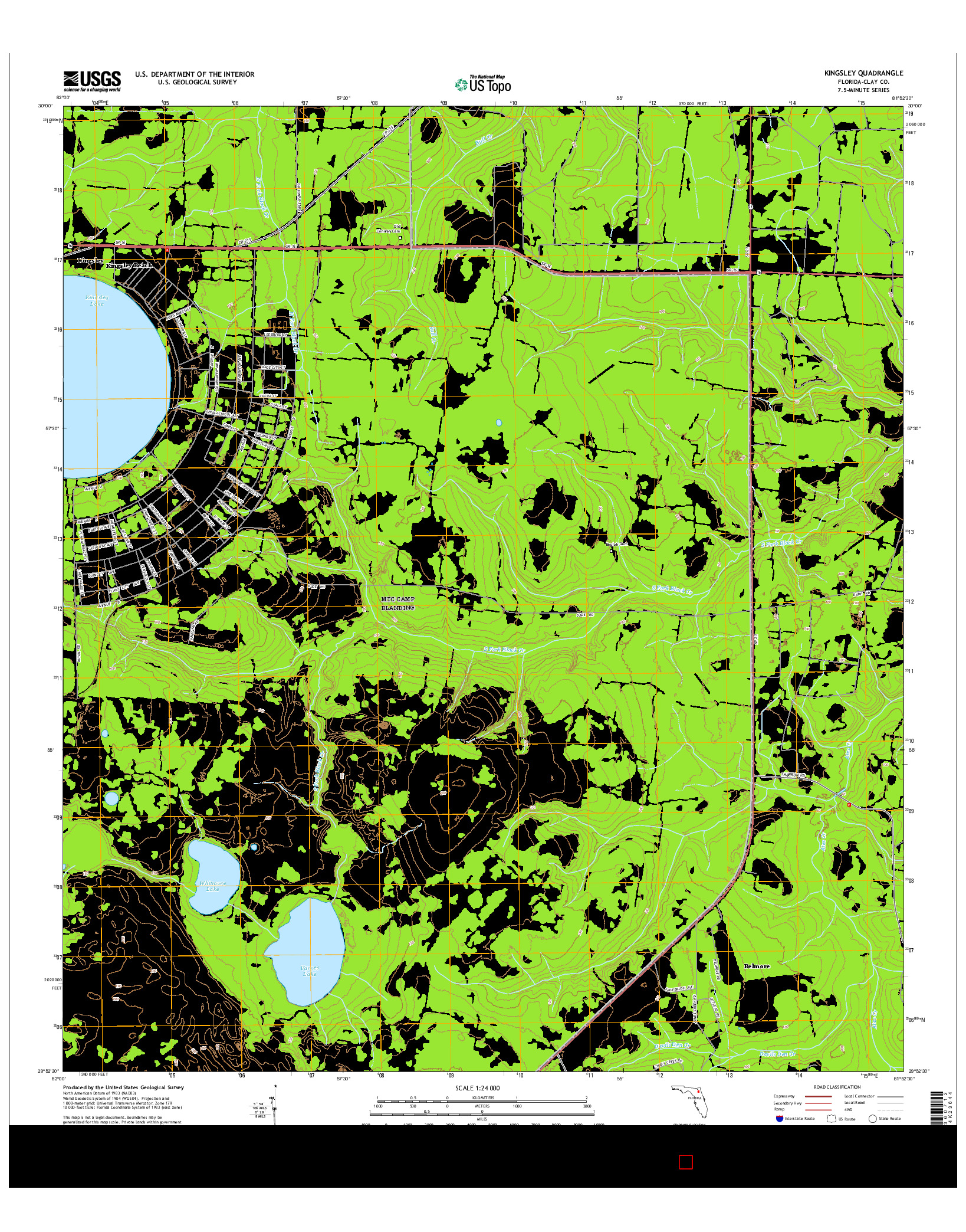 USGS US TOPO 7.5-MINUTE MAP FOR KINGSLEY, FL 2015