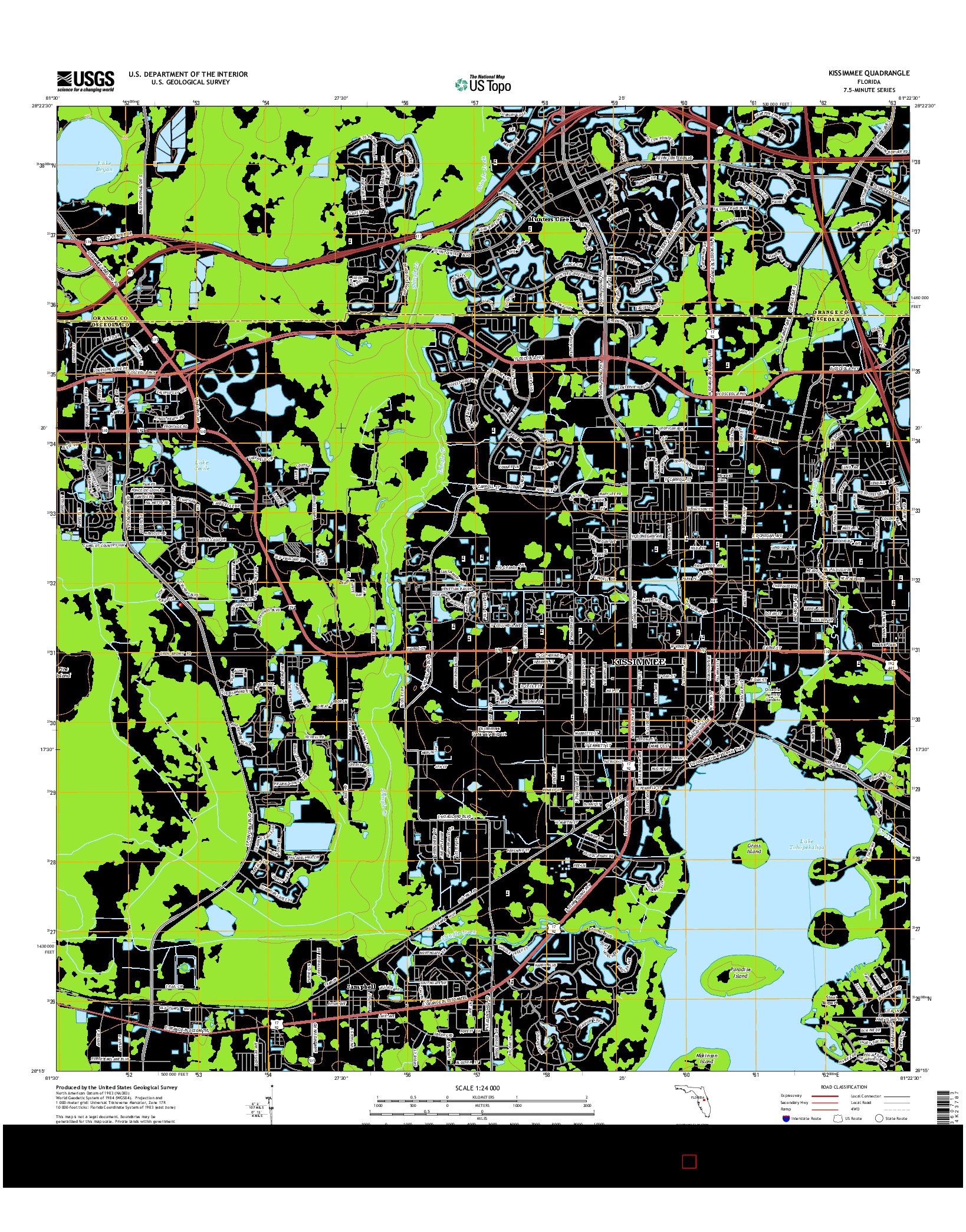 USGS US TOPO 7.5-MINUTE MAP FOR KISSIMMEE, FL 2015