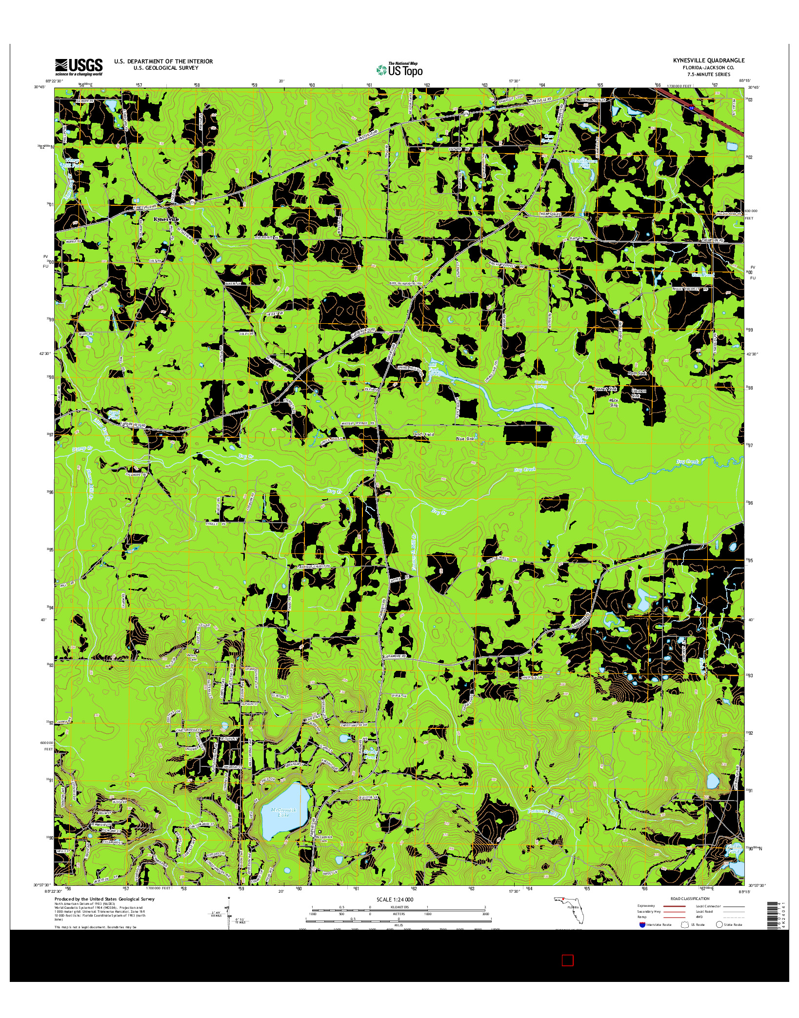 USGS US TOPO 7.5-MINUTE MAP FOR KYNESVILLE, FL 2015