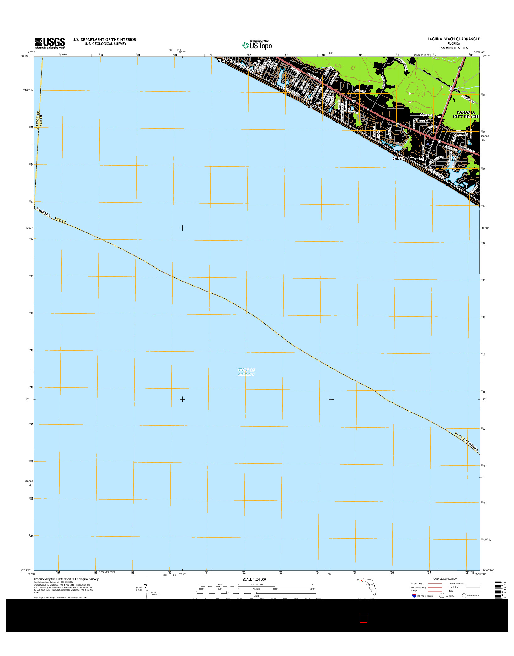 USGS US TOPO 7.5-MINUTE MAP FOR LAGUNA BEACH, FL 2015