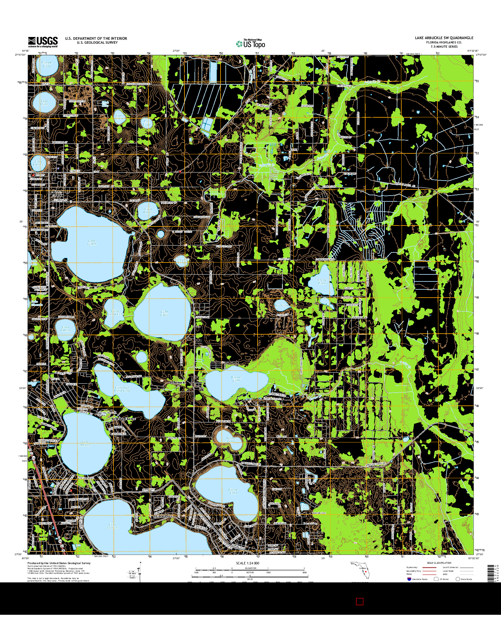 USGS US TOPO 7.5-MINUTE MAP FOR LAKE ARBUCKLE SW, FL 2015