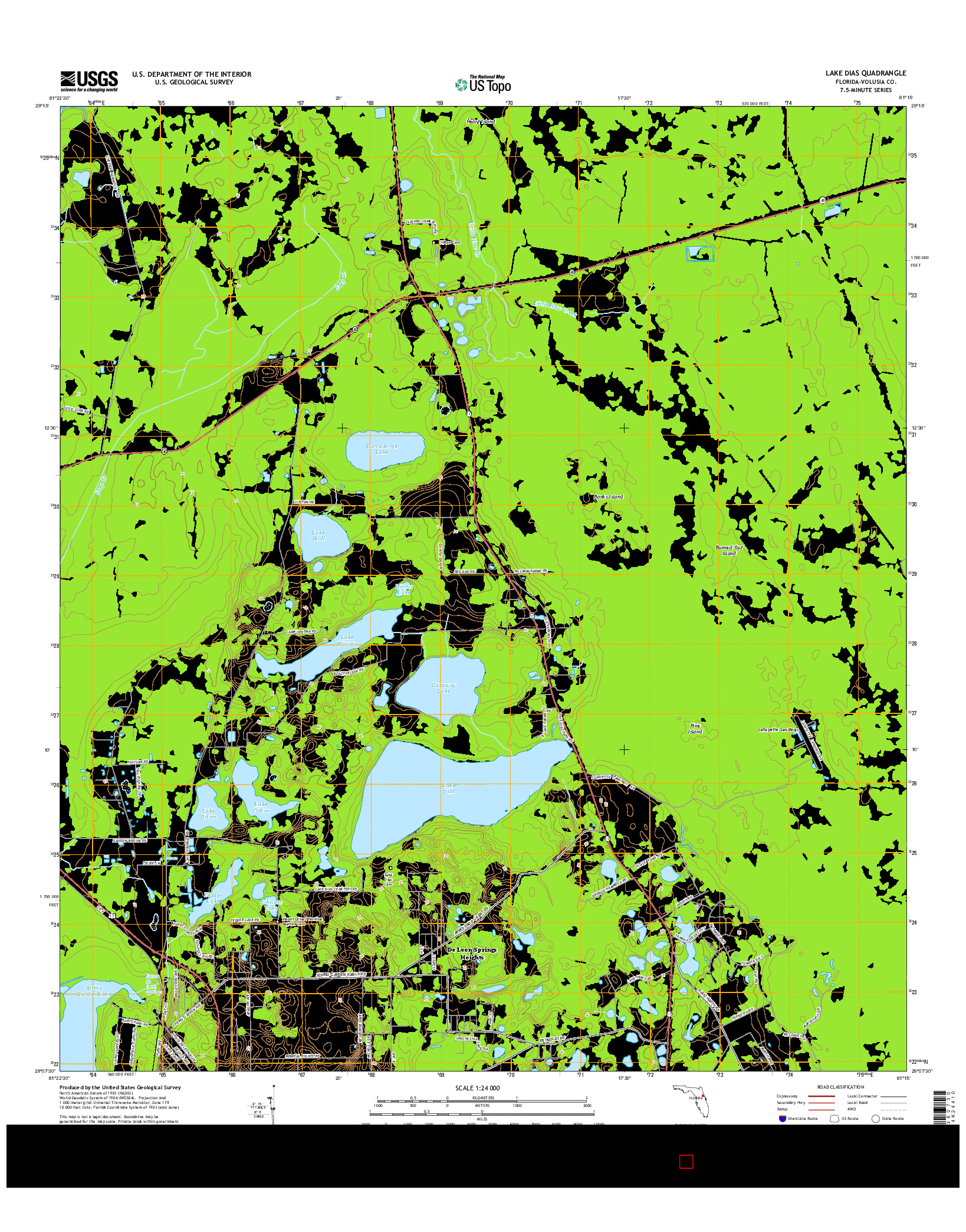 USGS US TOPO 7.5-MINUTE MAP FOR LAKE DIAS, FL 2015