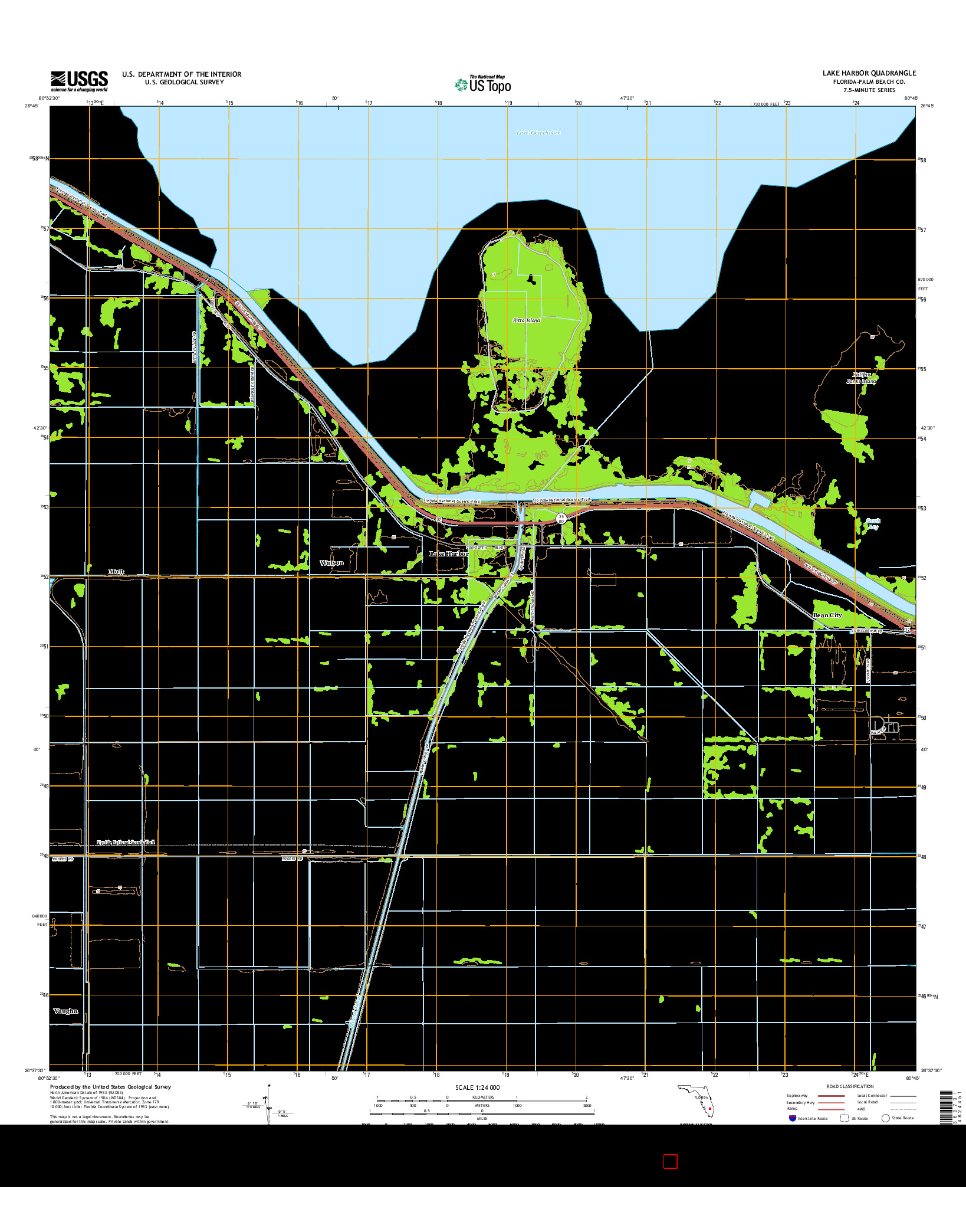 USGS US TOPO 7.5-MINUTE MAP FOR LAKE HARBOR, FL 2015