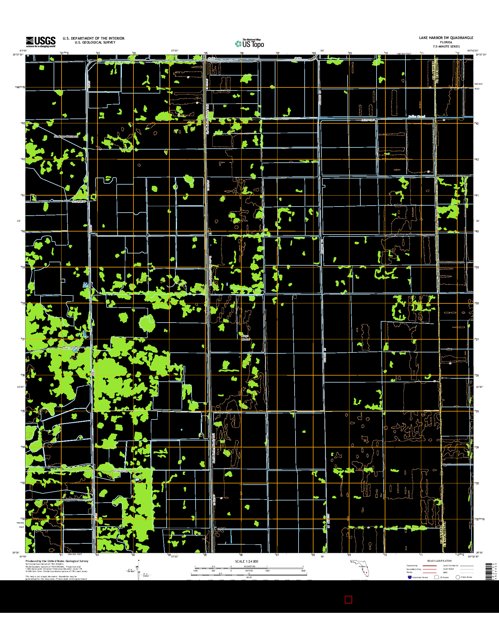 USGS US TOPO 7.5-MINUTE MAP FOR LAKE HARBOR SW, FL 2015